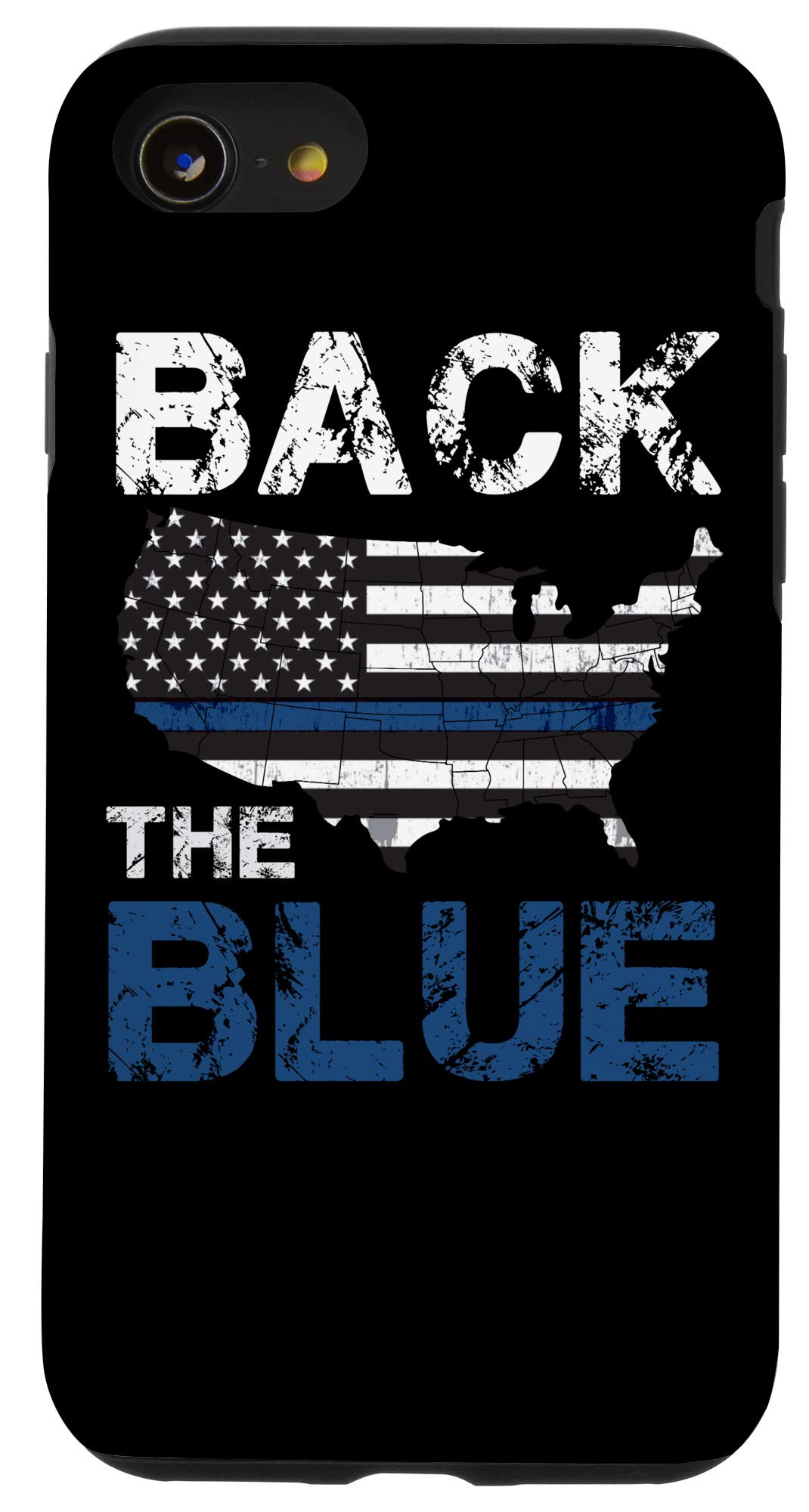 iPhone SE (2020) / 7 / 8 Back The Blue Police Support Case - Patriotic American Flag Design - Perfect Gift for Law Enforcement & First Responders - Durable Protection for Everyday Use