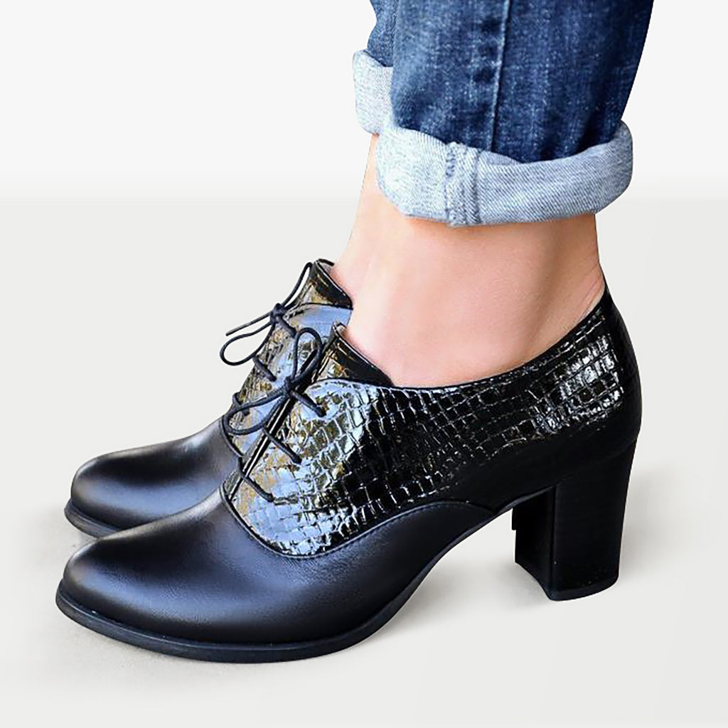 Holborn Oxford Heels - Stylish Women's Dress Shoes for Work, Office & Formal Occasions | Comfortable & Elegant Heeled Loafers for Professional Women