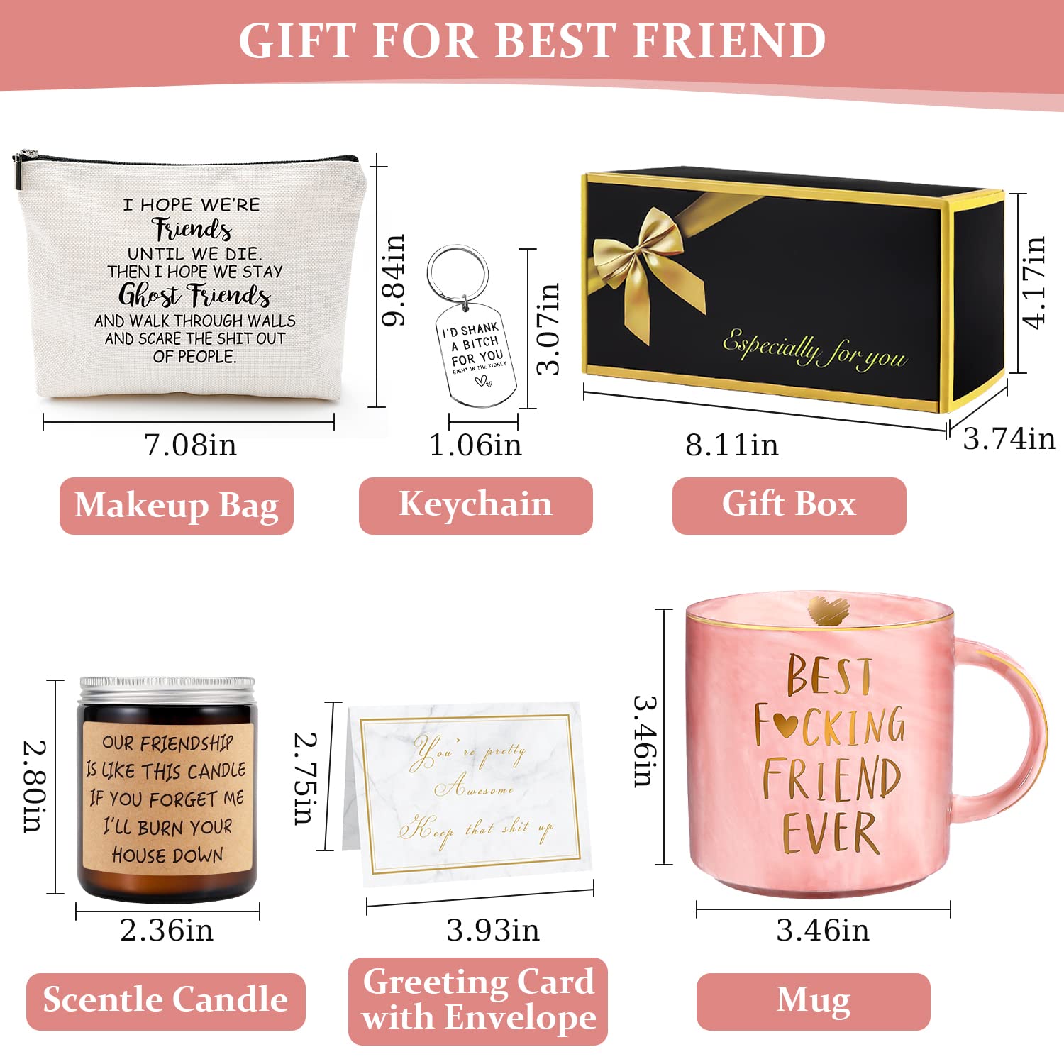 Unique BFF Gifts for Women - Best Friend Birthday Gift Basket for Her, Thoughtful Friendship Presents for Female Besties, Perfect for Celebrations, Anniversaries, and Special Occasions