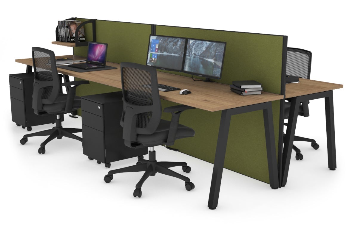 Horizon Quadro 4-Person Office Workstation Bench with A-Legs - 1200L x 700W Dimensions - Perfect for Collaborative Workspaces, Conference Rooms & Open Office Layouts