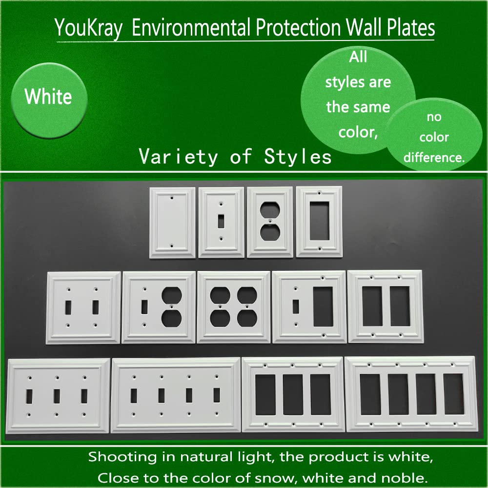 Bamboo Fiber Wall Plates - 2 Gang Toggle/Duplex Outlet Cover (2 Pack) | Standard Size Light Switch Plates | Durable & Eco-Friendly Home Decor | Perfect for Living Room, Bedroom & Office Renovation