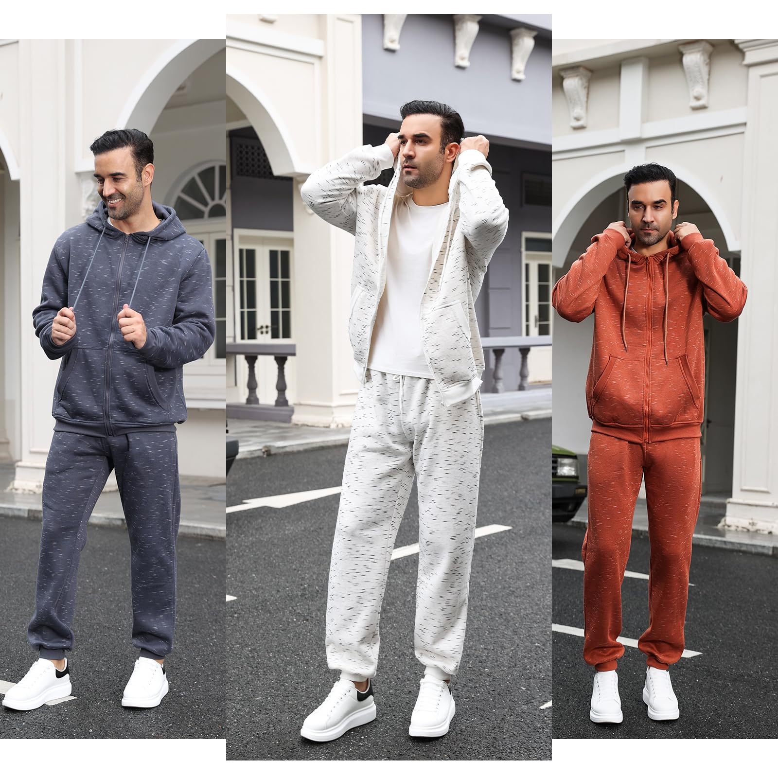 Men's 2-Piece Athletic Jogging Set - Hooded Sweatshirt & Sweatpants Tracksuit for Gym, Running & Casual Wear | Comfortable Cotton Blend Sweatsuit for Men
