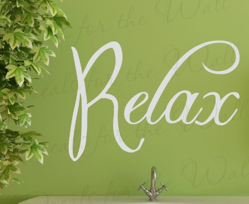 Relax Bathroom Wall Decal - Large Vinyl Lettering Sticker, Inspirational Quote Art Decor for Spa-Like Ambiance, Perfect for Home, Office, or Yoga Studio