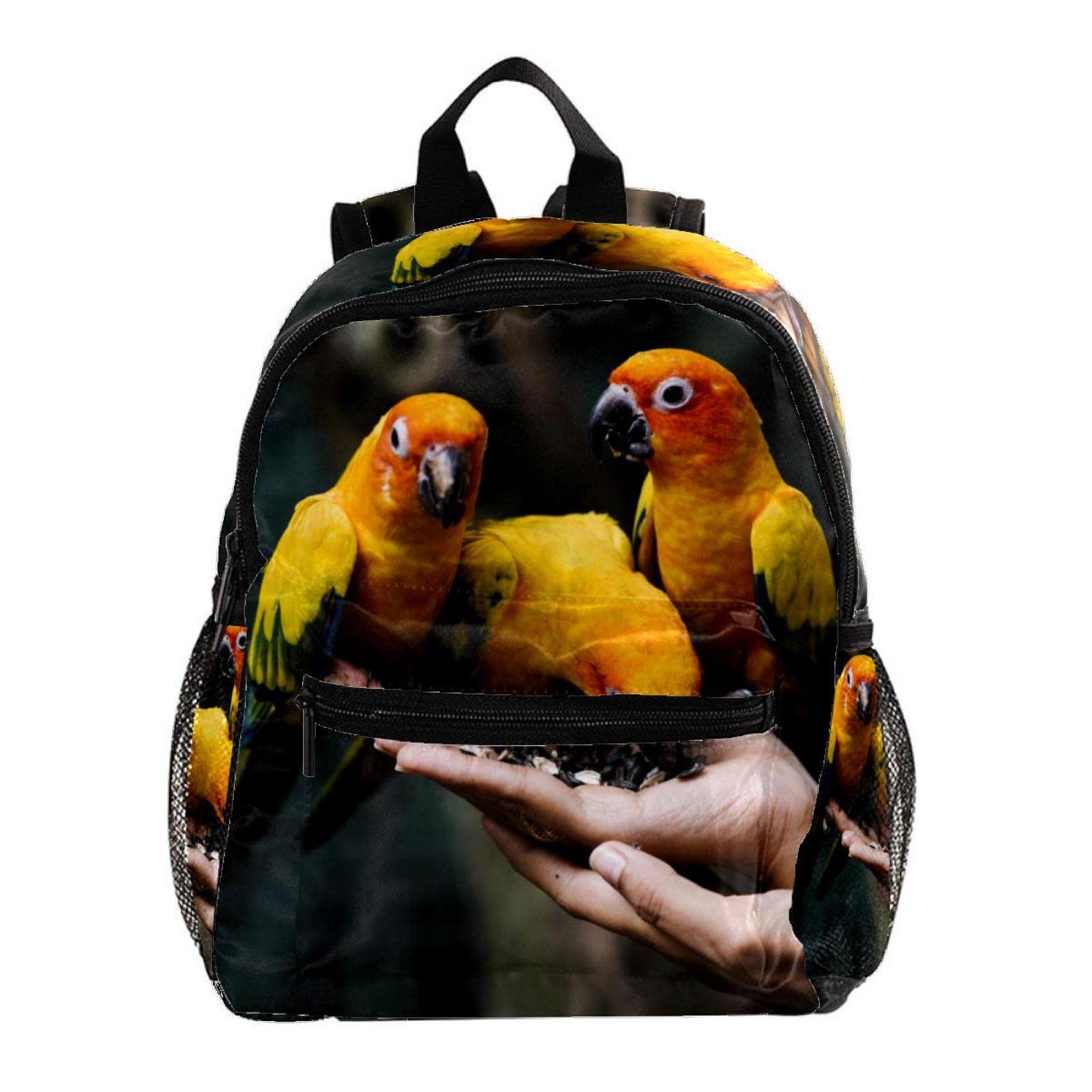 Stylish Parrot Print Kids Backpack - Cute Mini School Bag for Boys & Girls Ages 3-8 | Durable Lightweight Bookbag for Elementary Students, Daycare & Travel Adventures