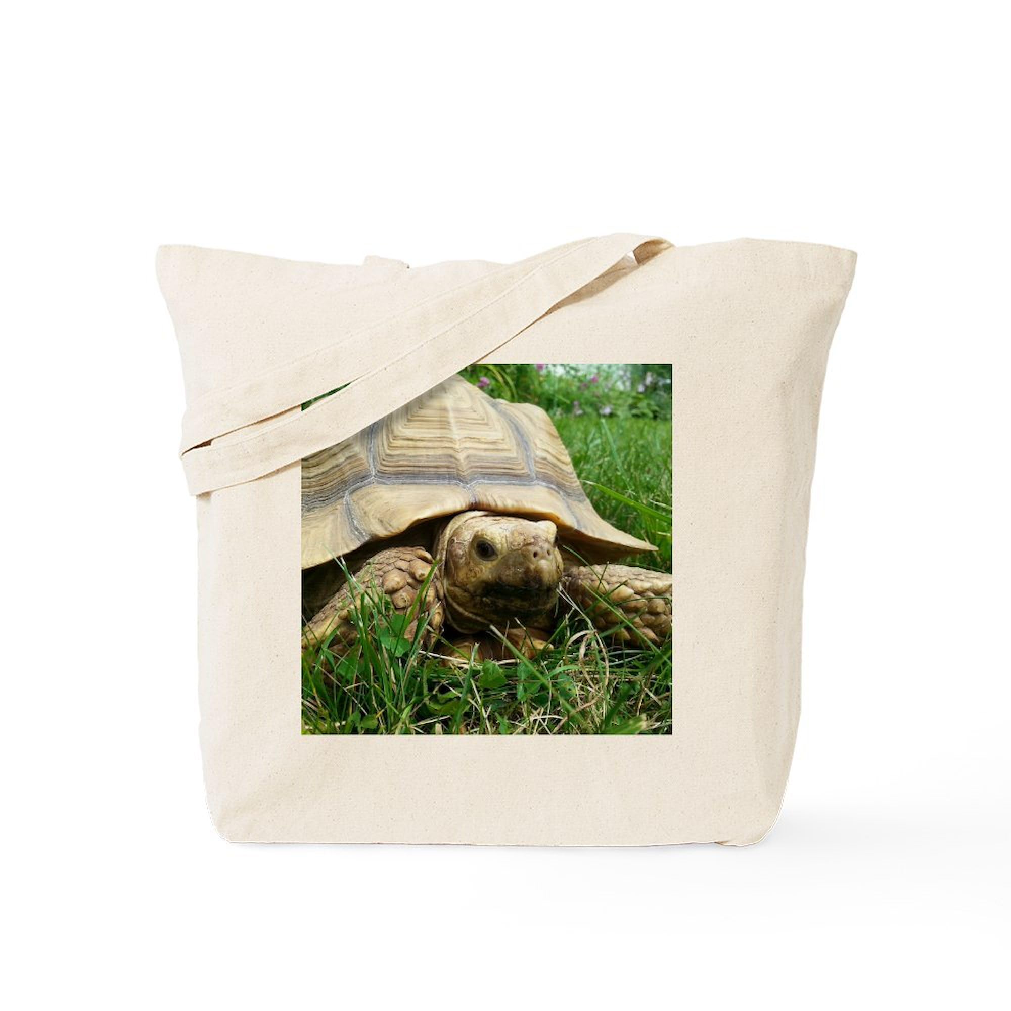 Sulcata Tortoise Canvas Tote Bag - Eco-Friendly Reusable Shopping Bag for Groceries, Beach & Daily Use | Durable Natural Cotton Tote