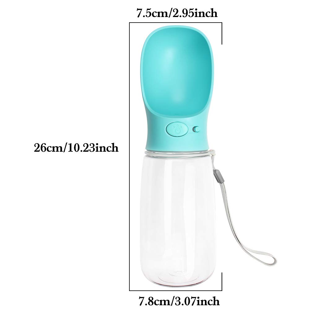 20oz Portable Dog Water Bottle with Bowl - Leak Proof, Food Grade ABS, Lightweight Pet Travel Water Dispenser for Outdoor Walking, Hiking & Travel - Blue