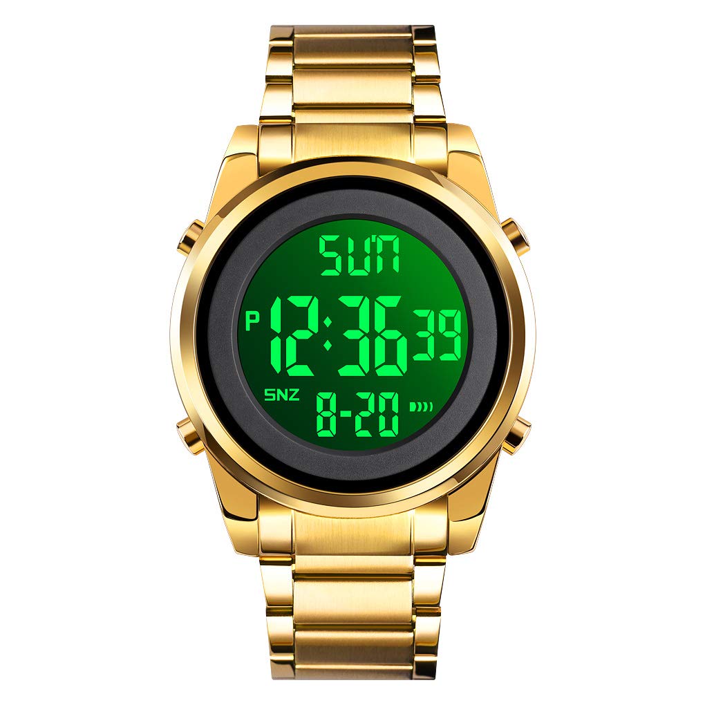 Waterproof Digital Sports Watch for Men - Military Tactical Watch with Stopwatch, Alarm, LED Backlight & Stainless Steel Band - Perfect for Running, Hiking, Outdoor Activities