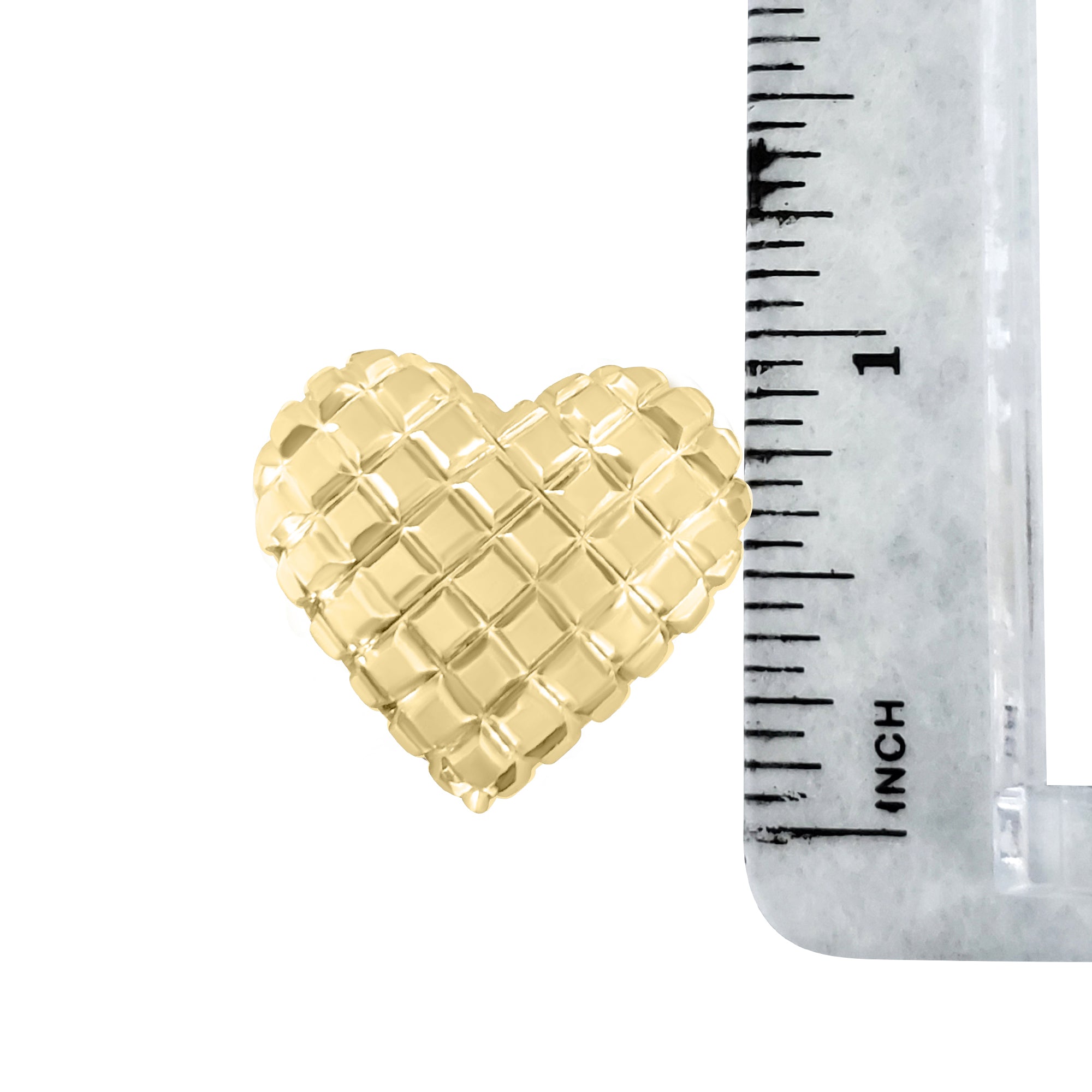 14K Yellow Gold Heart Shaped Bark & Polished Necklace - Elegant Valentine's Gift for Her, Anniversary Jewelry, Romantic Everyday Wear