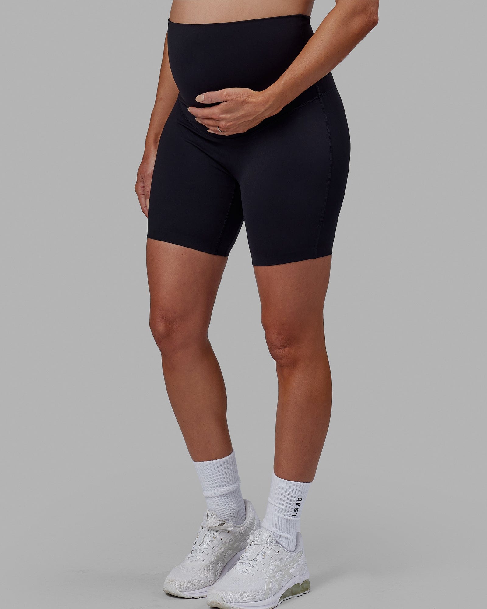 Elixir Ultra High Rise Maternity 6 Short - Black | Comfortable Pregnancy Shorts for Women | Perfect for Everyday Wear, Lounging & Maternity Photos