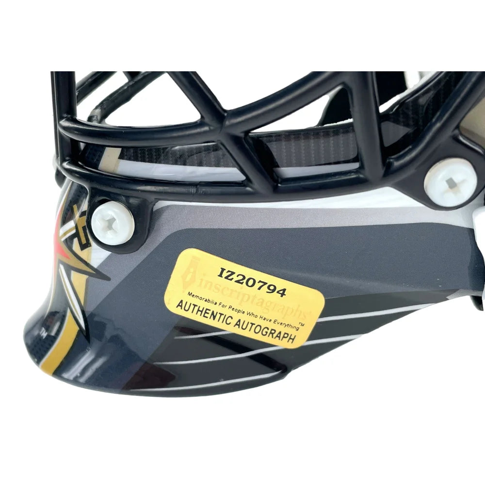 Logan Thompson Autographed Vegas Golden Knights Mini Goalie Mask - Signed Hockey Helmet with COA & IGM - Perfect for NHL Fans, Sports Memorabilia Collectors & Hockey Decor
