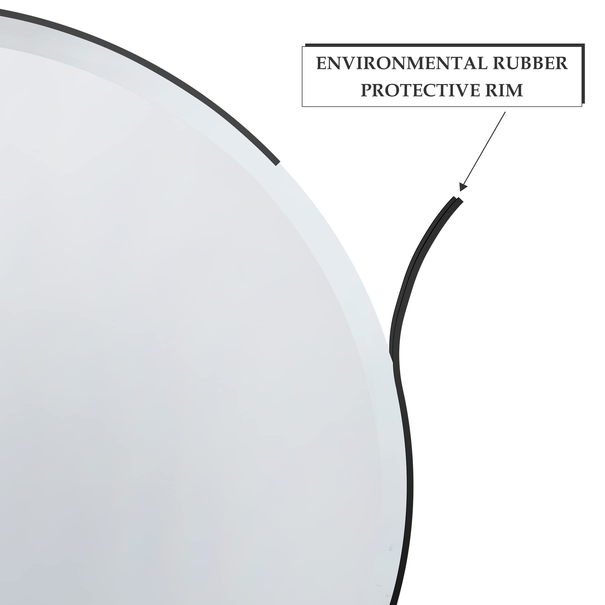 Arcus Home 18 Inch Round Beveled Frameless Wall Mirror - Perfect for Bathroom, Bedroom, Living Room, Vanity & Entryway Decor | Modern Home & Office Decoration