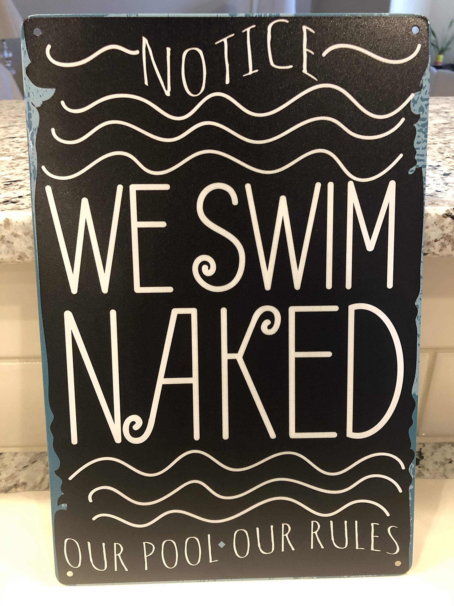 Funny Swim Naked Pool Sign - 12