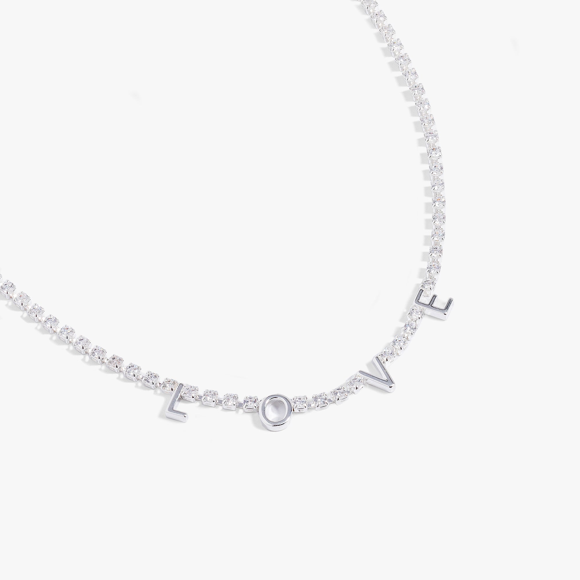 Elegant Love Crystal Tennis Necklace for Women - Perfect for Weddings, Anniversaries & Special Occasions