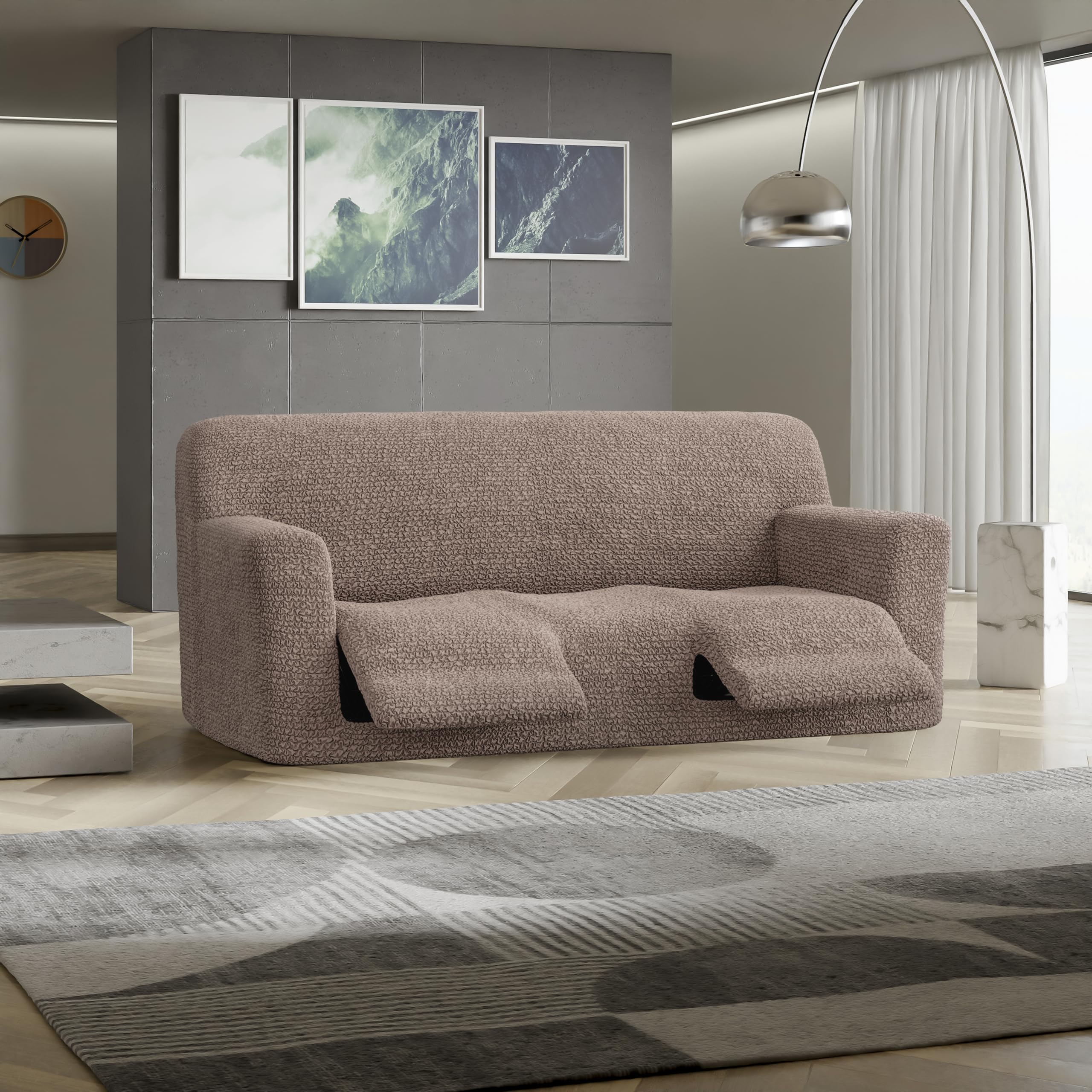 PAULATO BY GA.I.CO. Recliner Sofa Cover - Stretchable 1-Piece Slipcover for Recliners - Soft Microfiber Furniture Protector - Marsala Color - Perfect for Living Room, Home Theater & Office Use