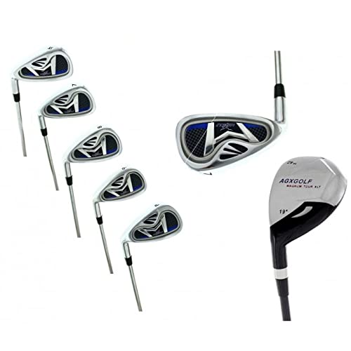Women's Graphite Shaft Magnum XLT Golf Iron Set - Left/Right Handed with Hybrid Utility Long Iron + 6-9 Irons & PW - Petite/Regular/Tall Sizes - Perfect for Beginners & Intermediate Female Golfers on Course & Driving Range Practice