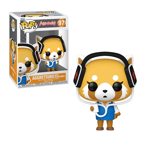 Funko Pop! AGGRETSUKO: Aggretsuko with Headphones #97 - Collectible Anime Figure for Office Decor, Anime Lover Gifts & Pop Culture Display