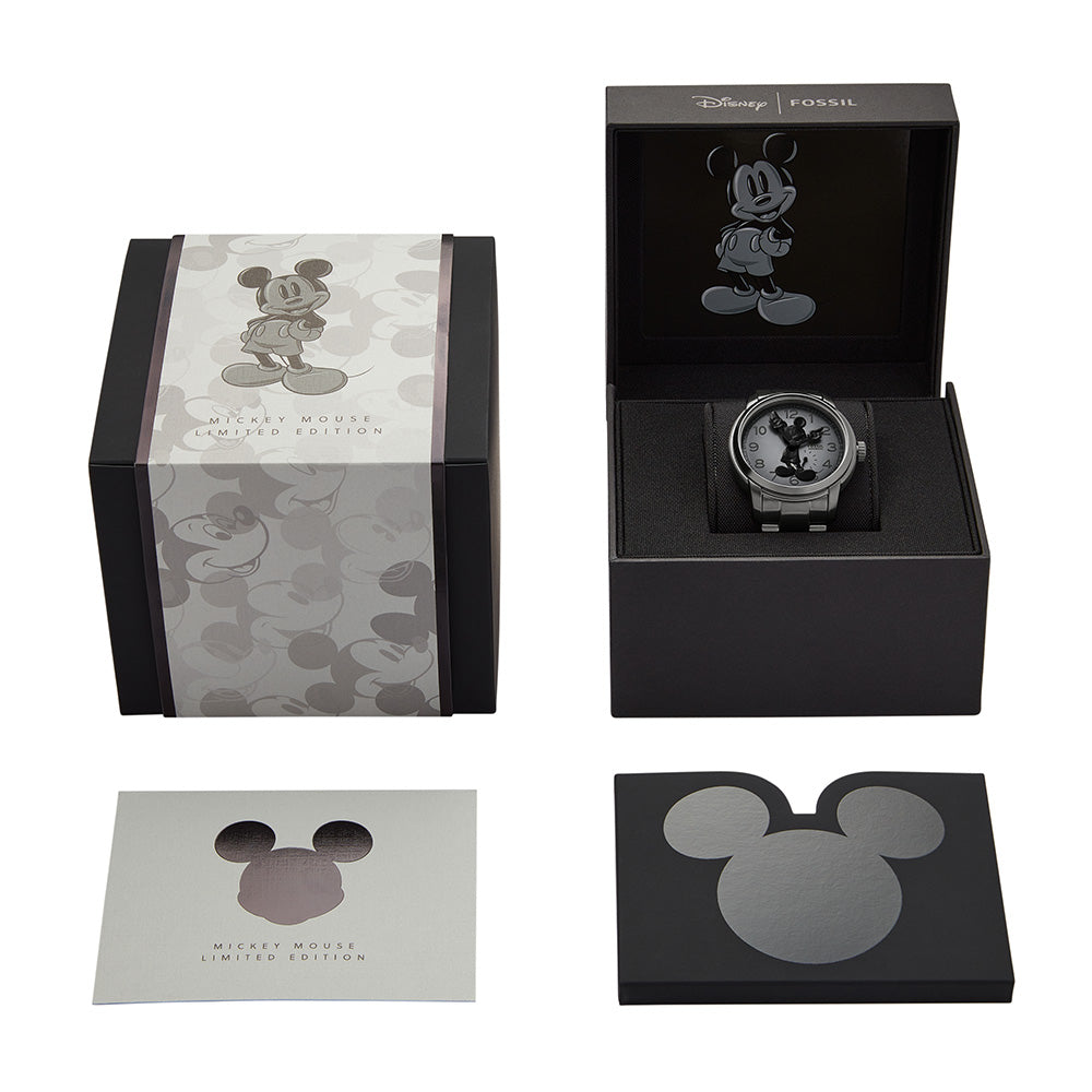 Fossil LE1186 Gunmetal Mickey Heritage Automatic Watch - 100th Disney Anniversary Limited Edition - Perfect for Collectors & Disney Fans