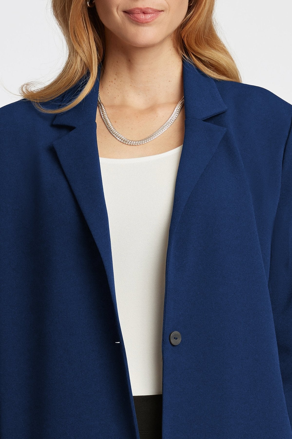 Morgan Knit Crepe Long Sleeve Blazer for Women - Elegant Stretch Office Jacket - Business Casual Work Wear - Perfect for Meetings, Office & Professional Events
