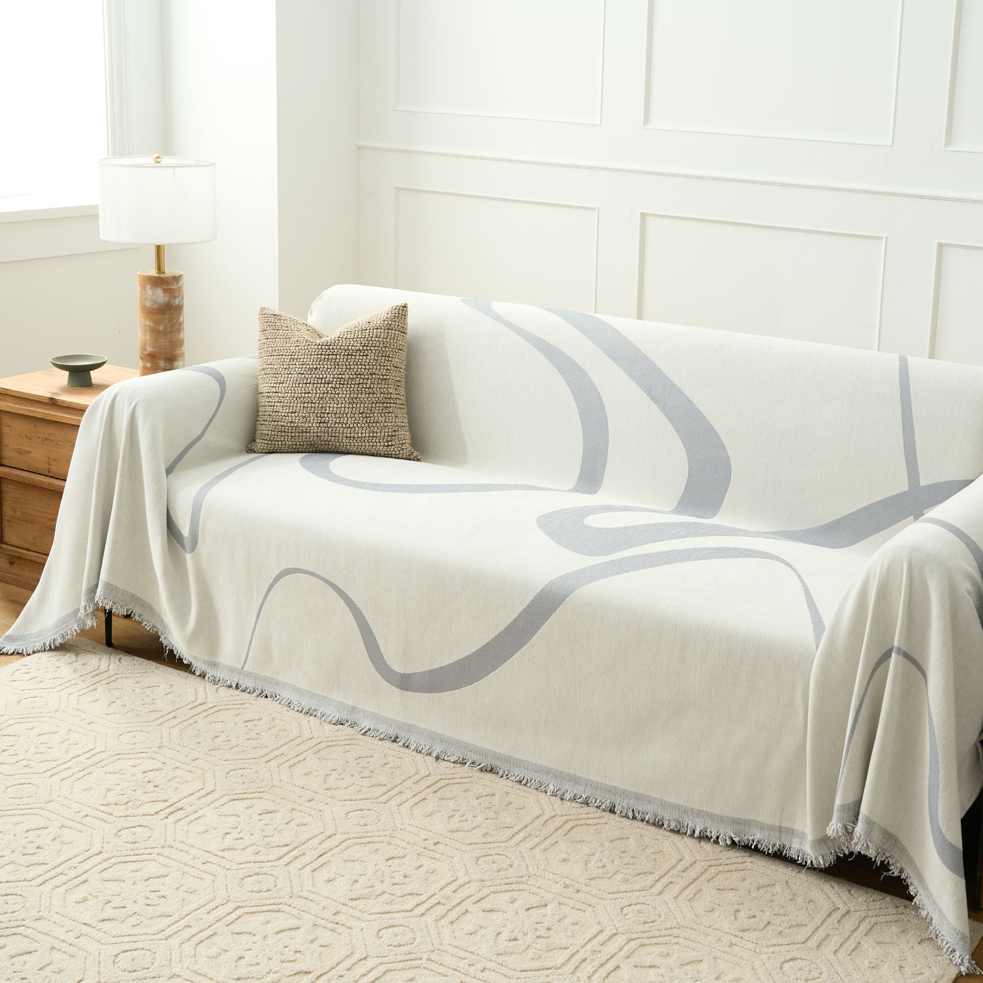 Abstract Muse Sofa Cover - Stretchable Furniture Protector for Couches & Loveseats - Final Sale - Perfect for Living Room, Bedroom & Home Decor