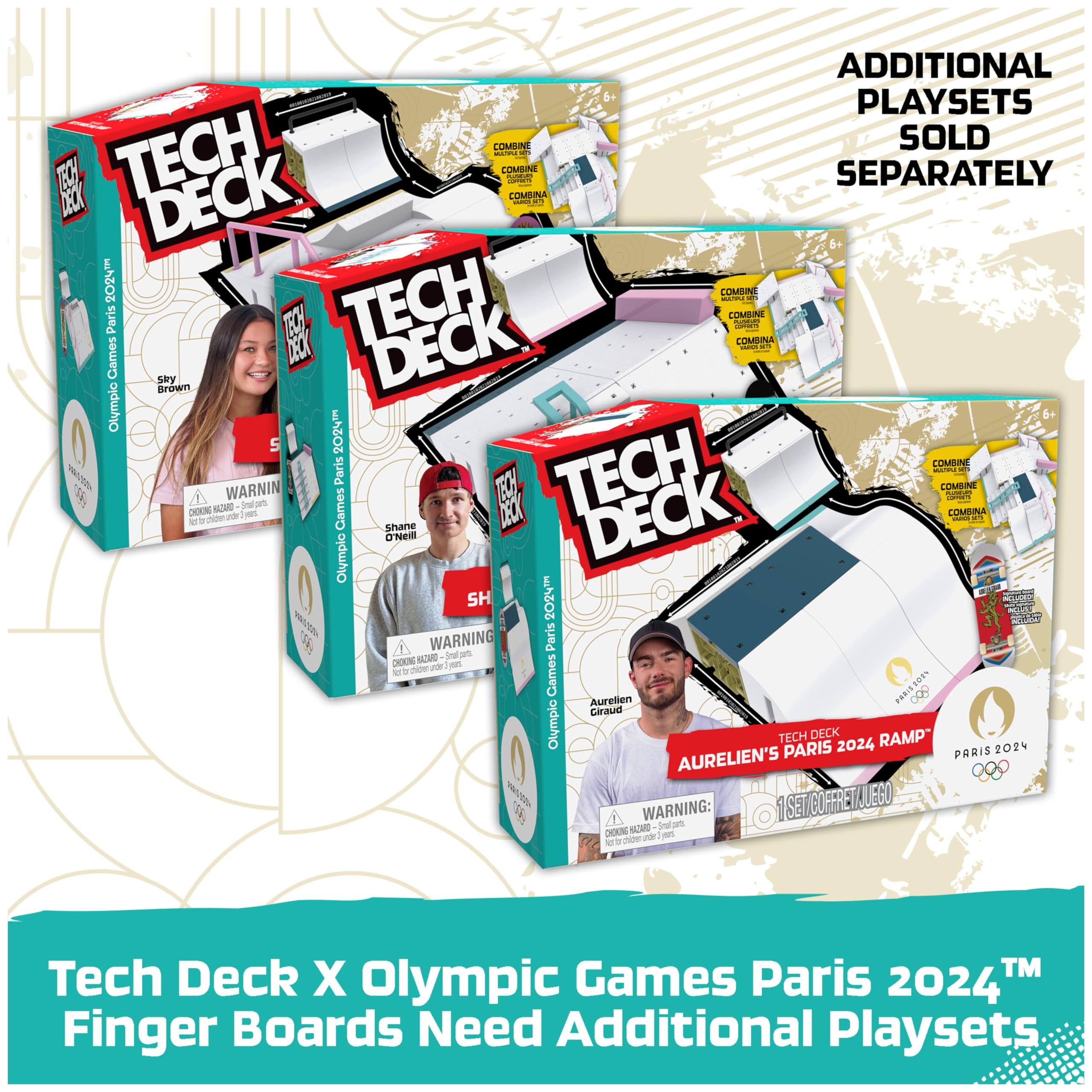 Tech Deck 8-Pack Fingerboards with Collectible Cards - Mini Skateboards for Kids 6+ | Olympic Games Paris 2024 Theme | Perfect for Skateboarding Enthusiasts & Collectors