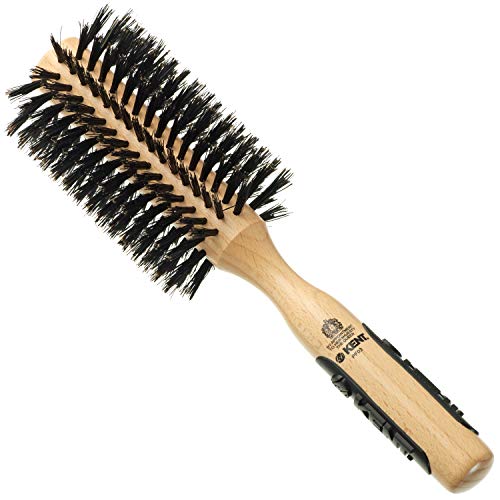 Kent PF03 Round Curling Brush with Hard Natural Boar Bristles - Professional Hair Drying Brush for Blowouts & Styling - Small 1.8