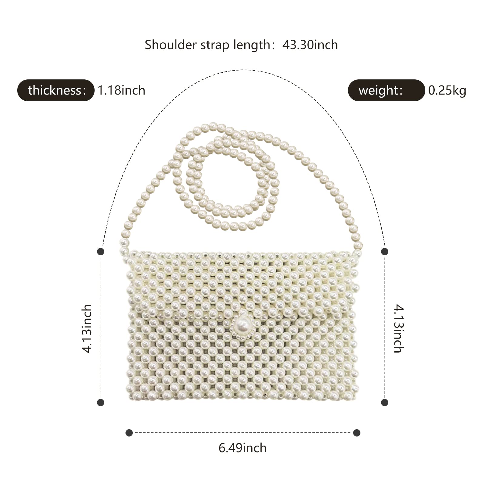 Elegant Pearl Clutch Purse for Women - Beaded Evening Bag for Parties, Weddings & Special Occasions | Perfect for Formal Events, Date Nights & Bridal Accessories