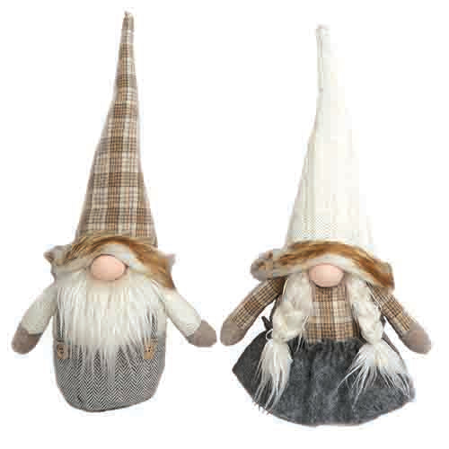 Set of 2 Assorted Country Garden Gnomes - Outdoor Decor for Lawn, Yard & Garden Decoration