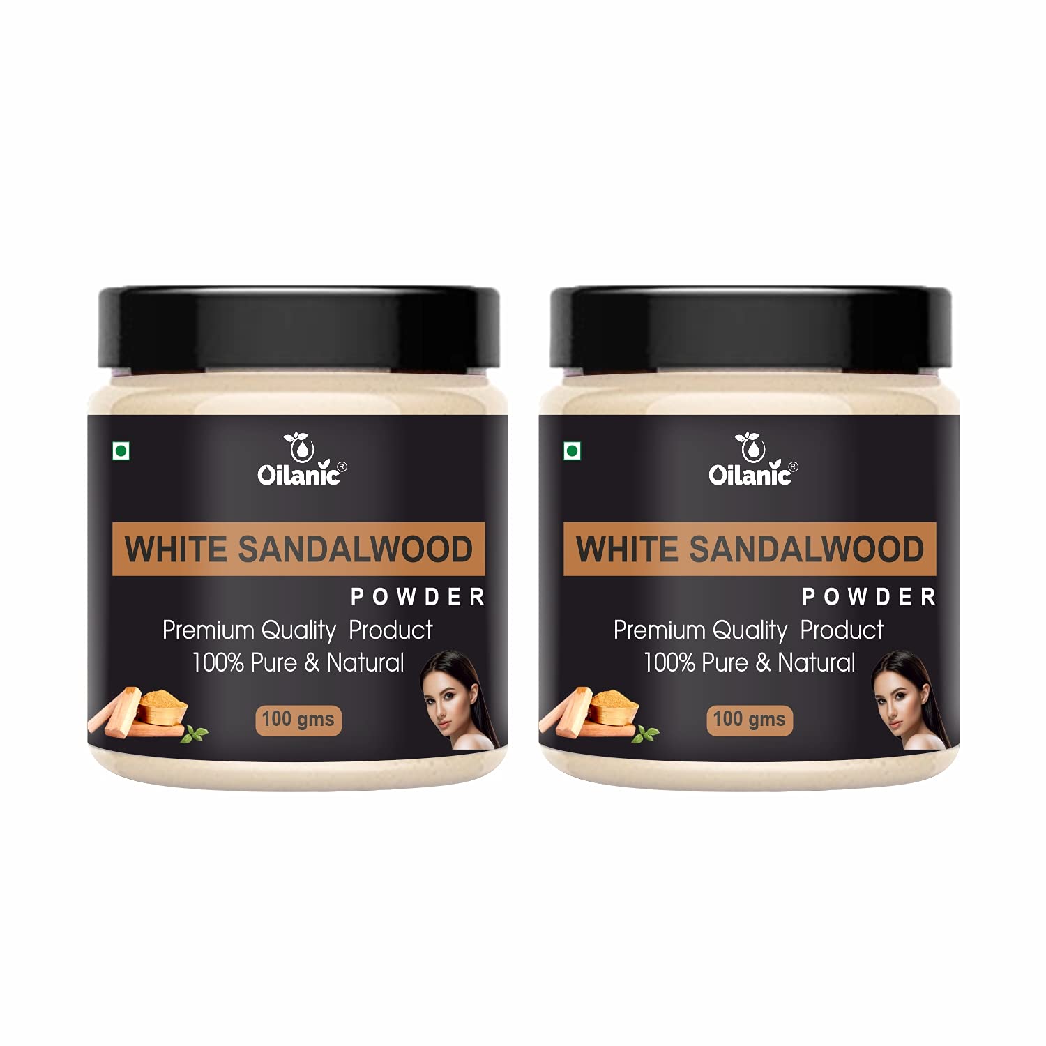Oilanic 100% Pure Natural White Sandalwood Powder for Skin & Hair Care - 2 Pack (200g Each) | Ayurvedic Beauty Treatment, Aromatherapy & DIY Skincare