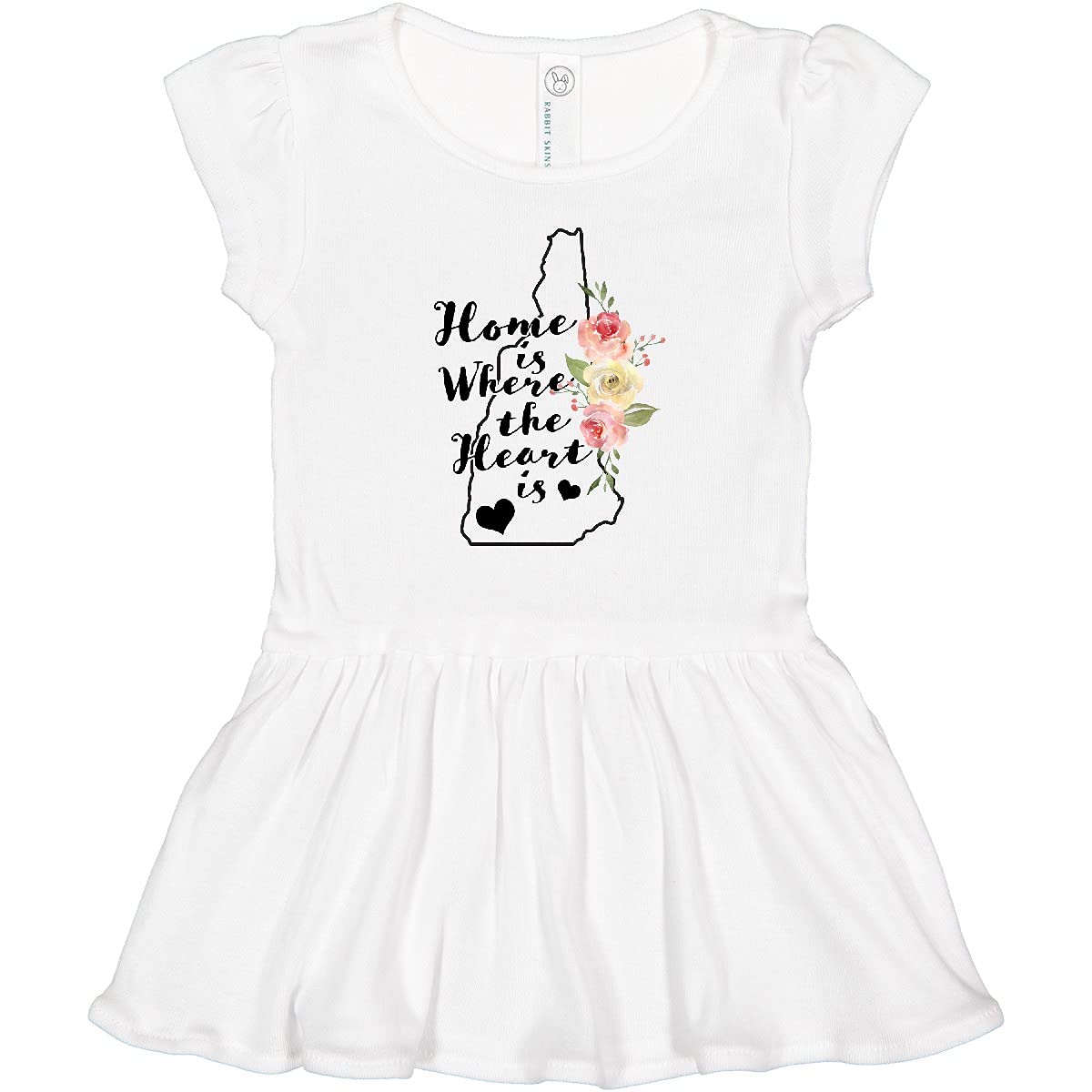 Inktastic New Hampshire Home is Where The Heart is Watercolor Toddler Dress - Cute Casual Outfit for Girls, Playdates & Family Photos
