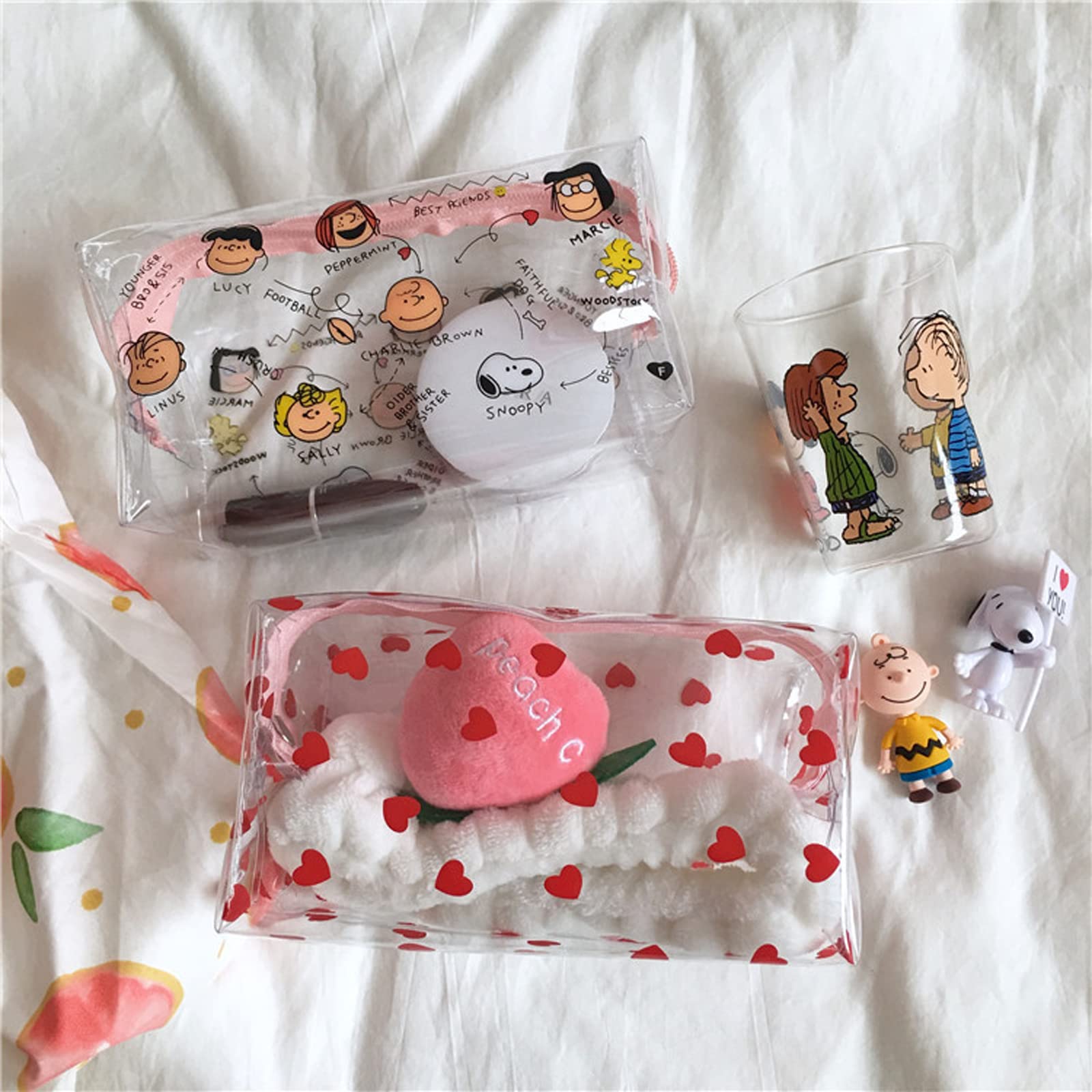 1 Pack Clear Cute Pig Transparent Makeup Bag for Women & Girls - Waterproof Cosmetic Organizer for Travel, Gym & Daily Essentials Storage