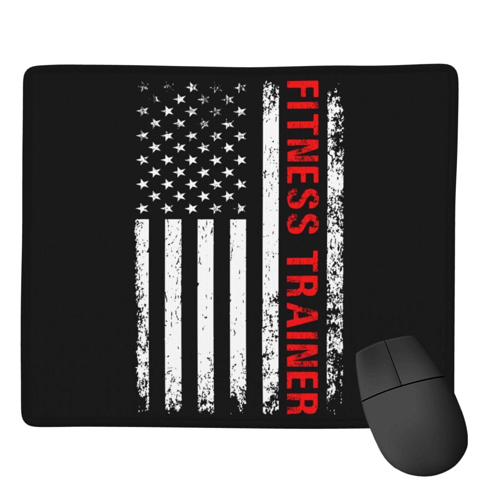 SIYTUAU USA Flag Fitness Trainer Mouse Pad - Waterproof, Non-Slip Rubber Gaming Mousepad (7x9 inches) for Laptop, Office & Workout Scenes