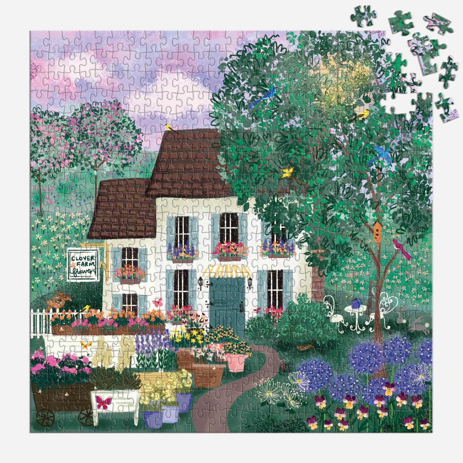 Joy Laforme Garden Path 500 Piece Jigsaw Puzzle for Adults - Beautiful Floral Landscape Puzzle for Relaxation & Family Game Night