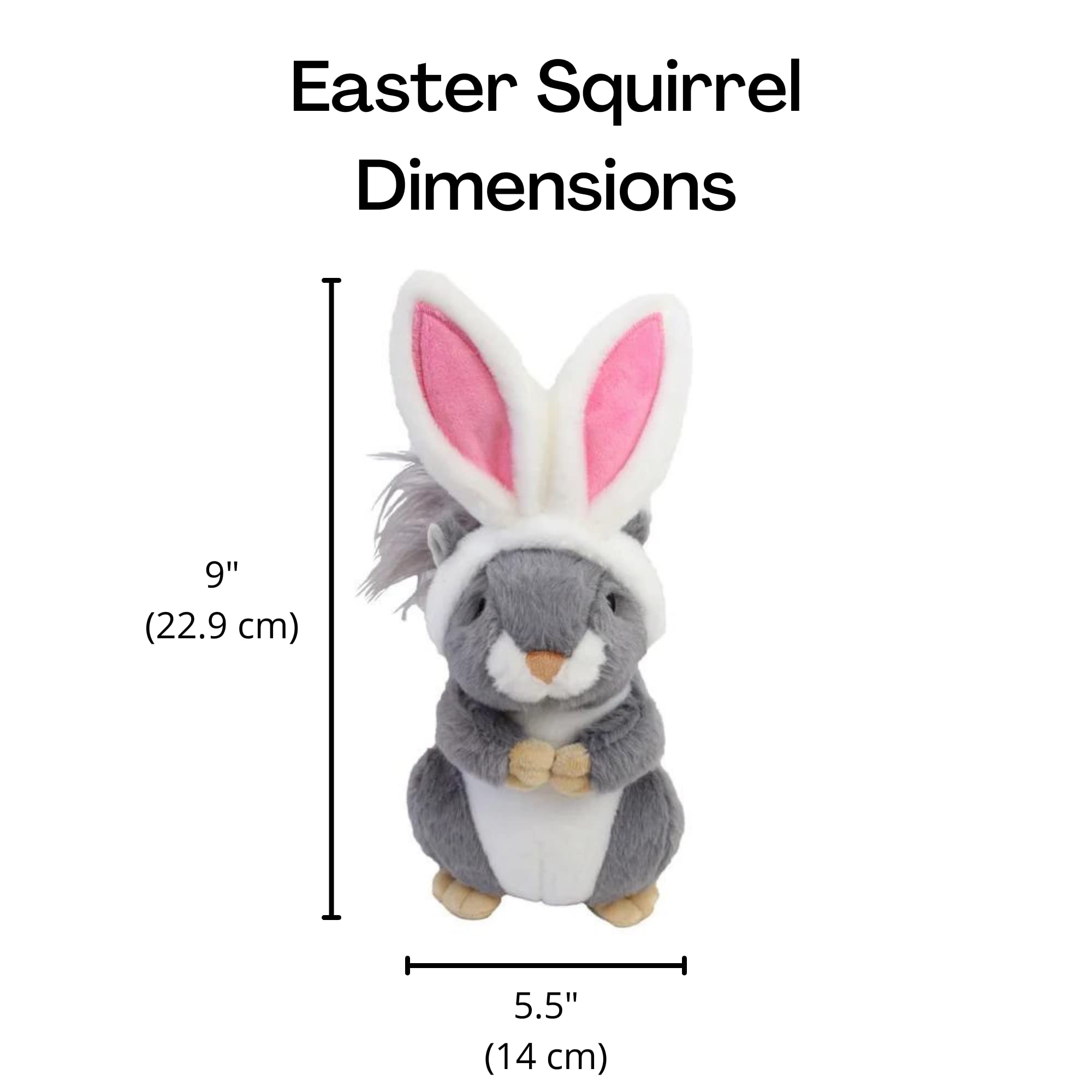 Midlee Easter Squirrel Bunny Plush Large Dog Toy - Soft & Durable Chew Toy for Big Dogs - Perfect for Easter Gifts, Playtime & Training (Brown)