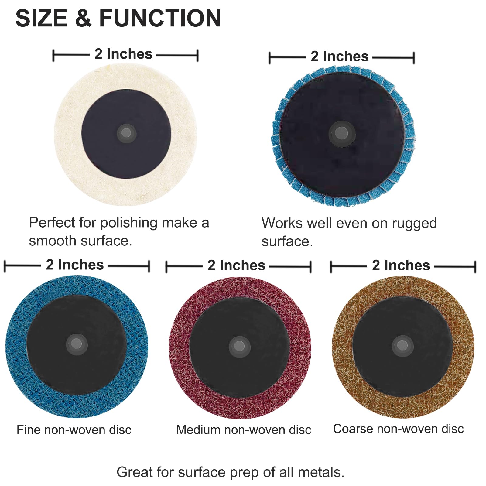 41PCS 2 Inch Quick Change Sanding Discs Set - Nylon Surface Conditioning Discs with 1/4