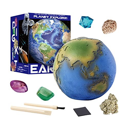 Mini Planet Archaeological Excavation Tool Set - Crystal Gem Mining Kit with Dig Tools | STEM Educational Science Toy for Kids | Perfect for Birthday Gifts, Classroom Activities & Geology Learning Fun