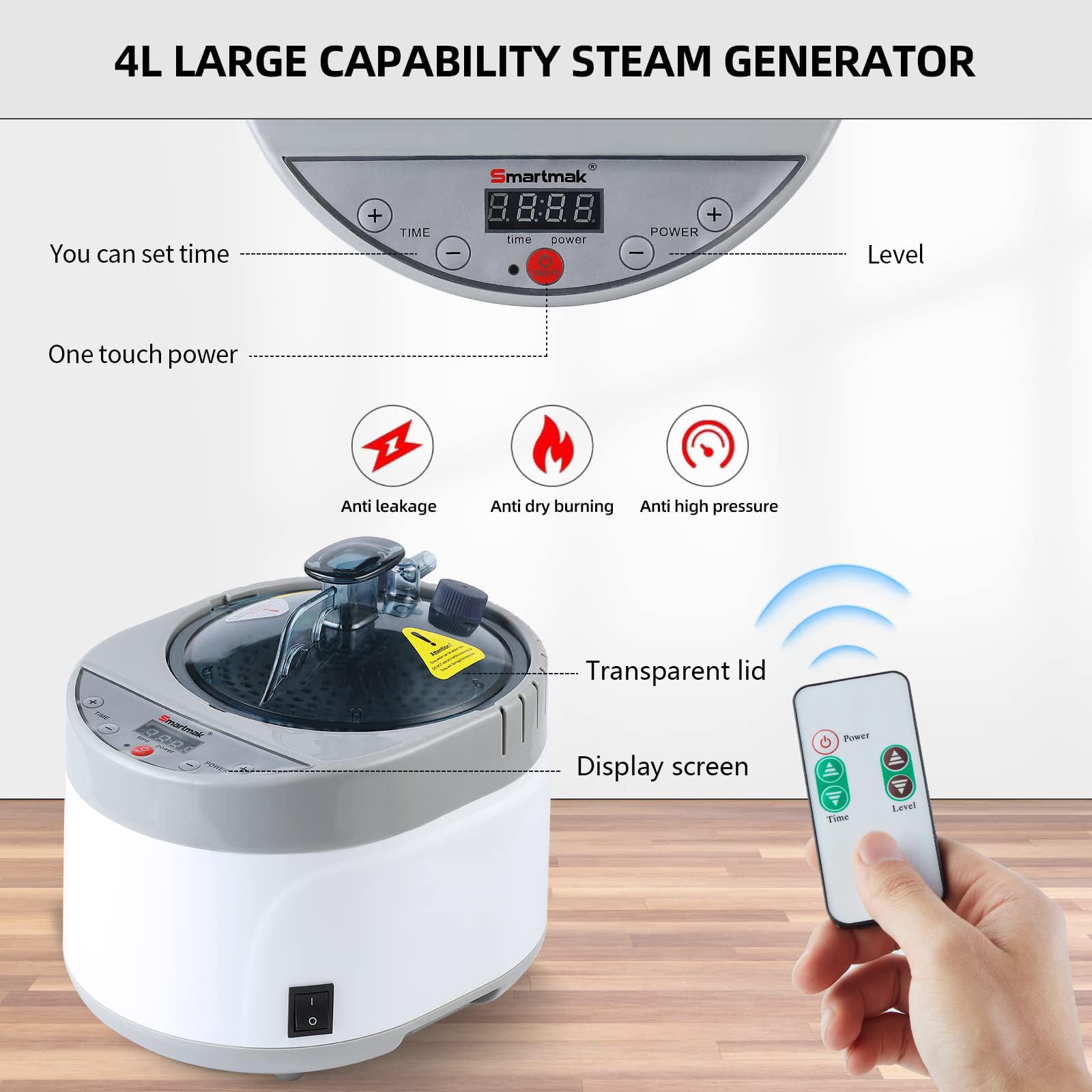 Portable Sauna Steamer 2000W with Remote Control & Timer - Full Body Therapy for Stress Relief & Relaxation | Home Spa, Detox, Weight Loss & Muscle Recovery