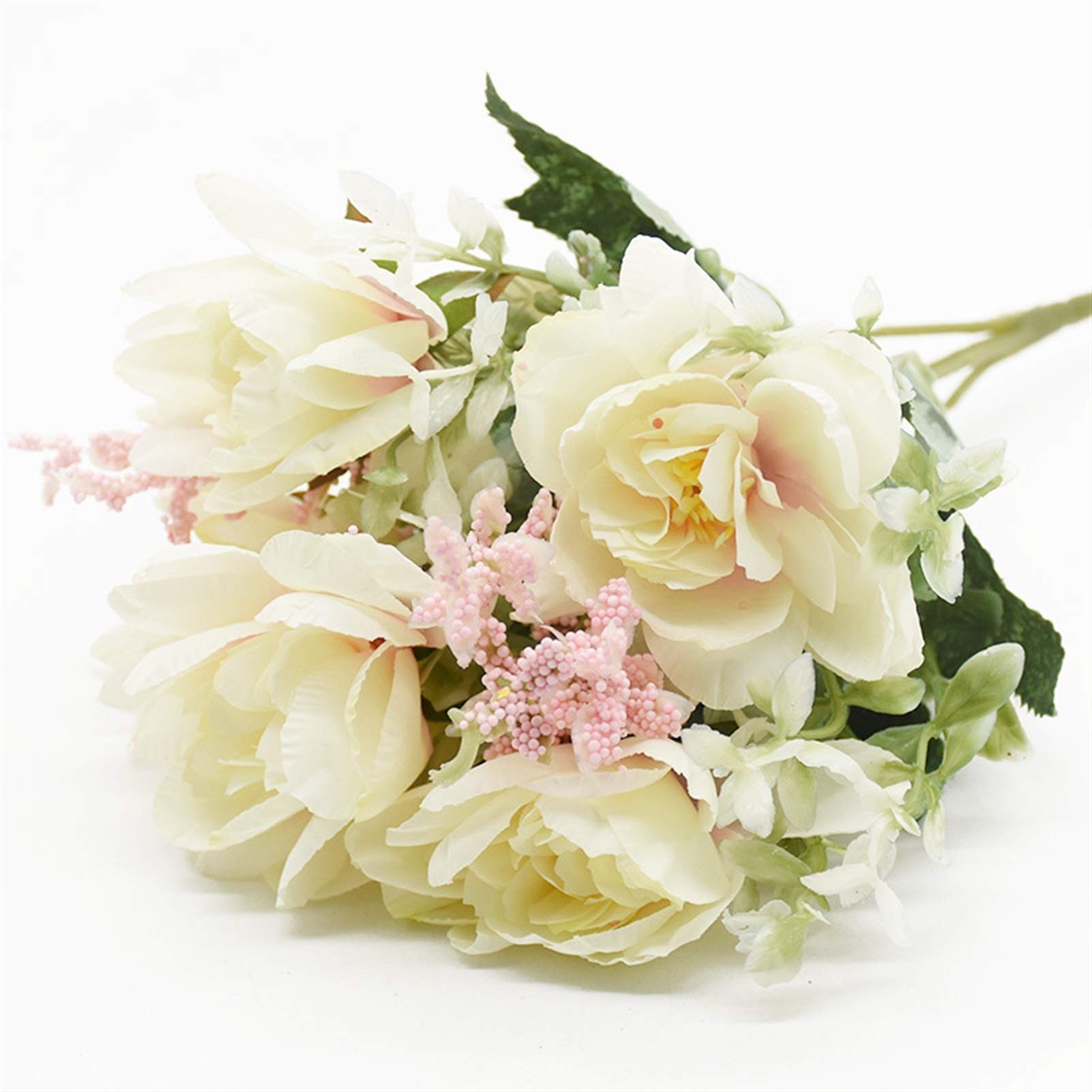 5-Pack Artificial Flower Bouquets for Home Decor, Wedding Centerpieces, DIY Crafts, and Party Supplies – Perfect for Table Arrangements, Bridal Bouquets, and Interior Beautification (Color: 4)