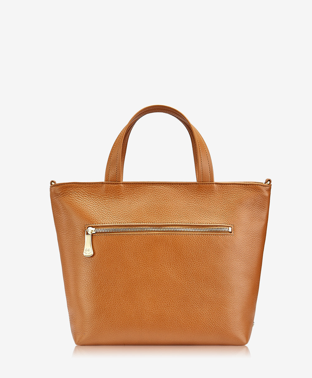 Marnie Satchel Handbag - Tan Pebble Grain Leather Crossbody Bag for Women | Perfect for Work, Travel & Everyday Use