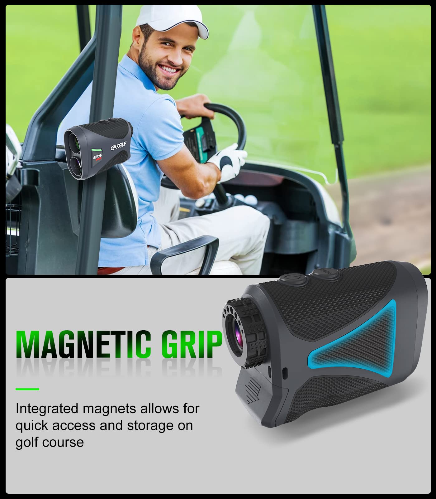 **Laser Golf Rangefinder with Slope Switch & Fast Acquisition | 650-Yard Range Finder with Flag Lock, Vibration & Magnetic Mount | Perfect for Golfers on the Course & Practice**
