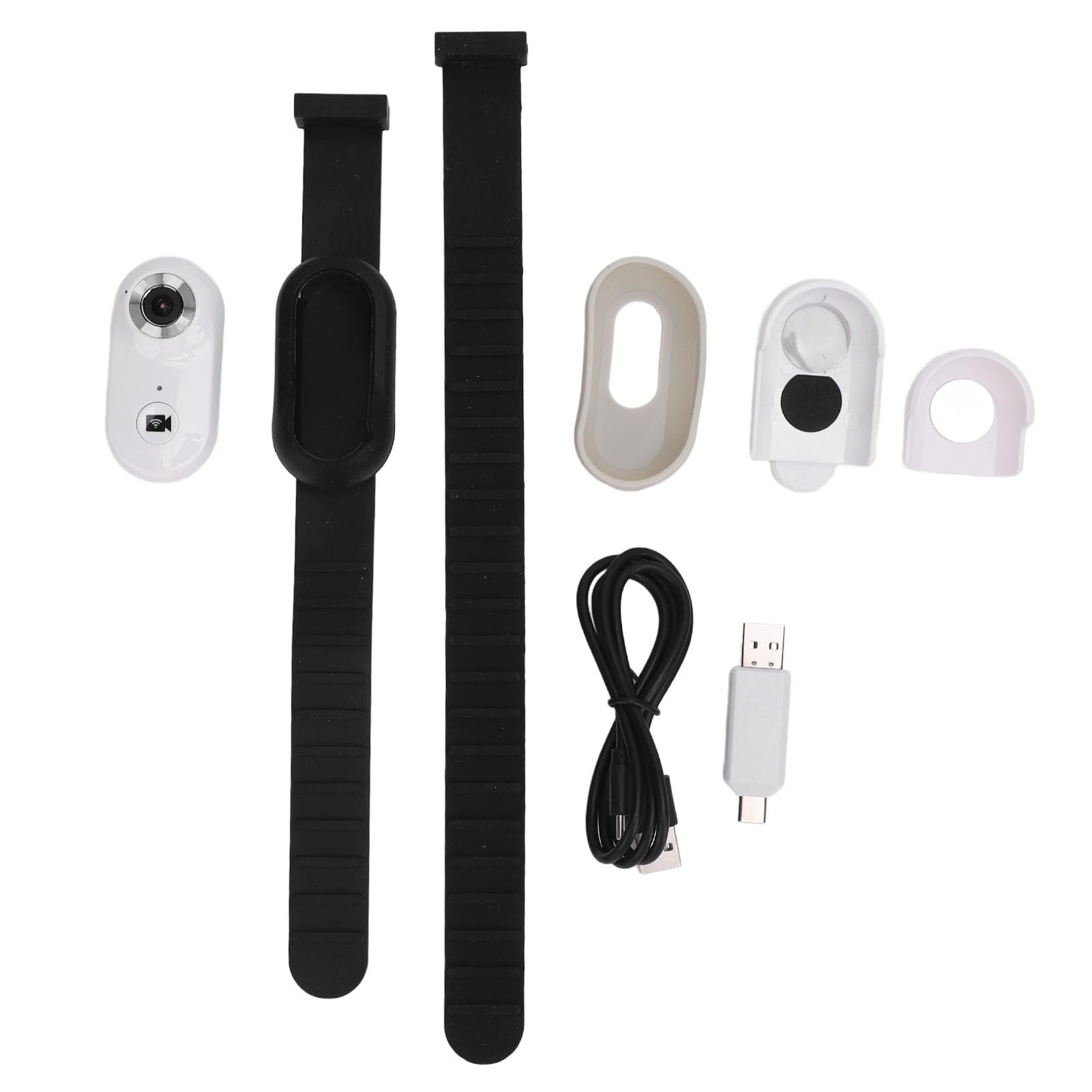 Naroote Cat Collar Camera with Playback - 350mAh Battery, 120° Wide Angle Pet Action Camera for Indoor & Outdoor Use - Perfect for Monitoring Pets at Home or Adventures (White)