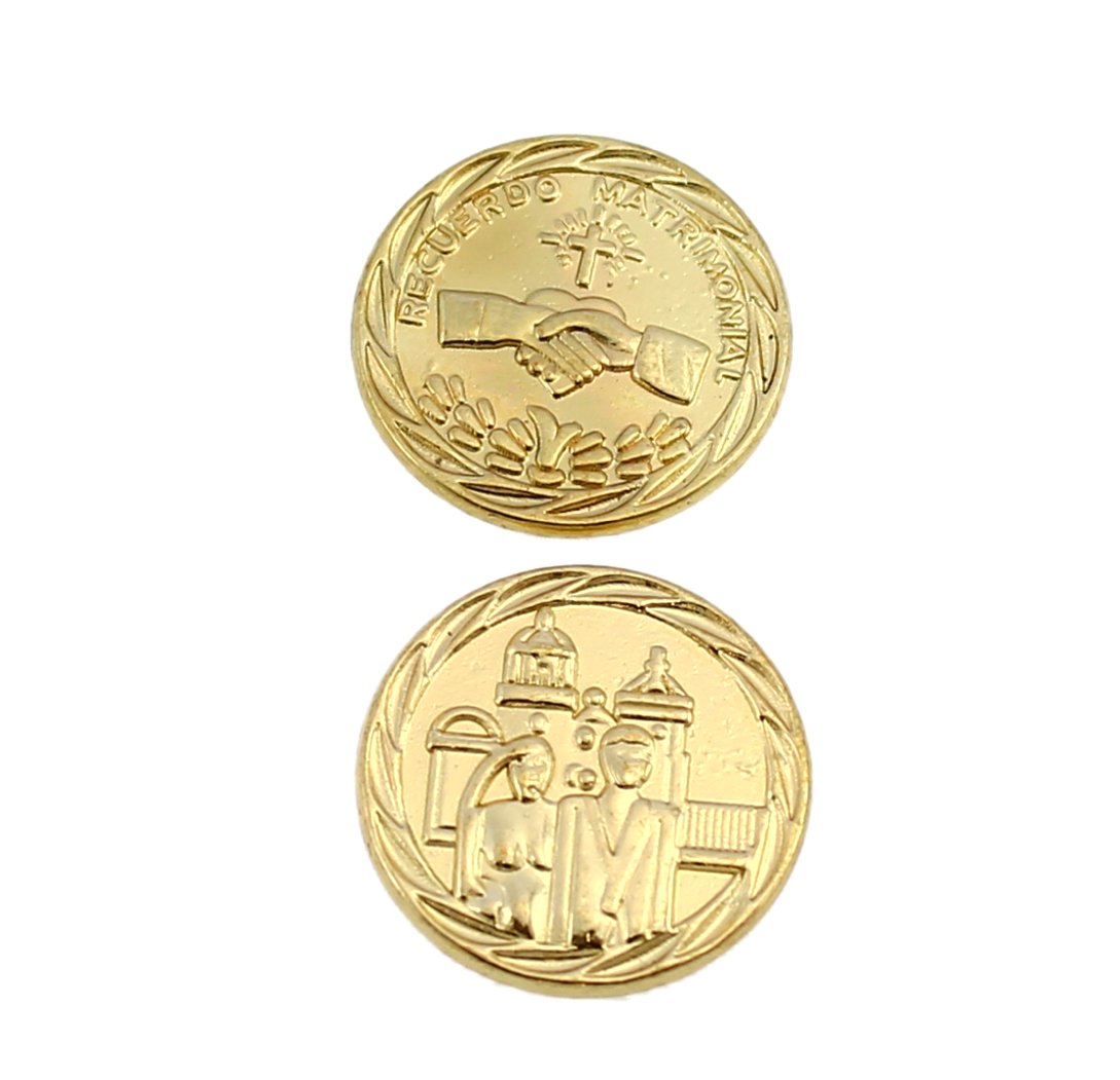 Wedding Unity Coins Keepsake Box with Rhinestones - Gold for Wedding Ceremonies