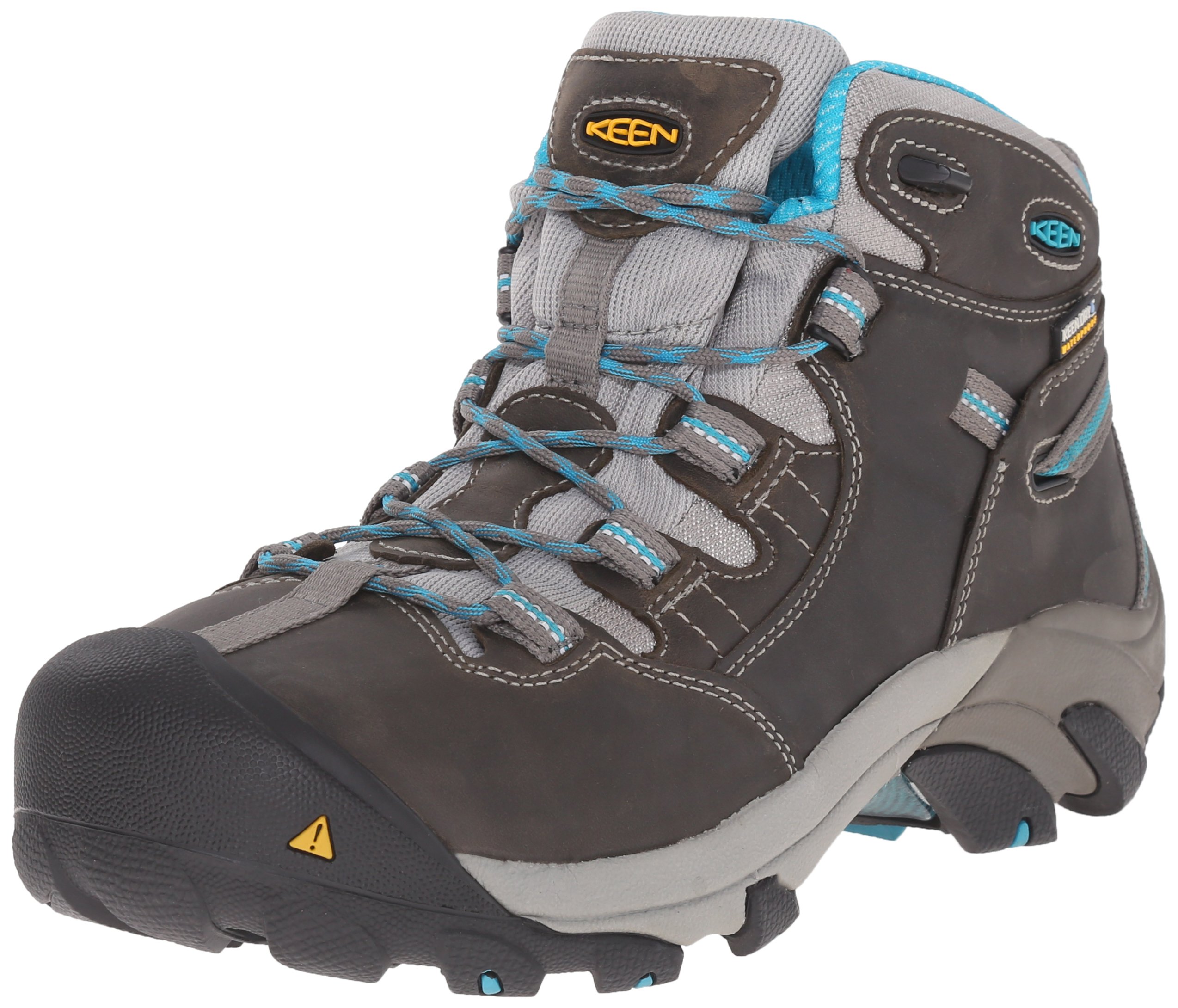 KEEN Utility Women's Detroit Mid Steel Toe Work Boot - Waterproof Safety Shoes for Construction, Hiking & Outdoor Work - Comfortable Non-Slip Work Boots for Women