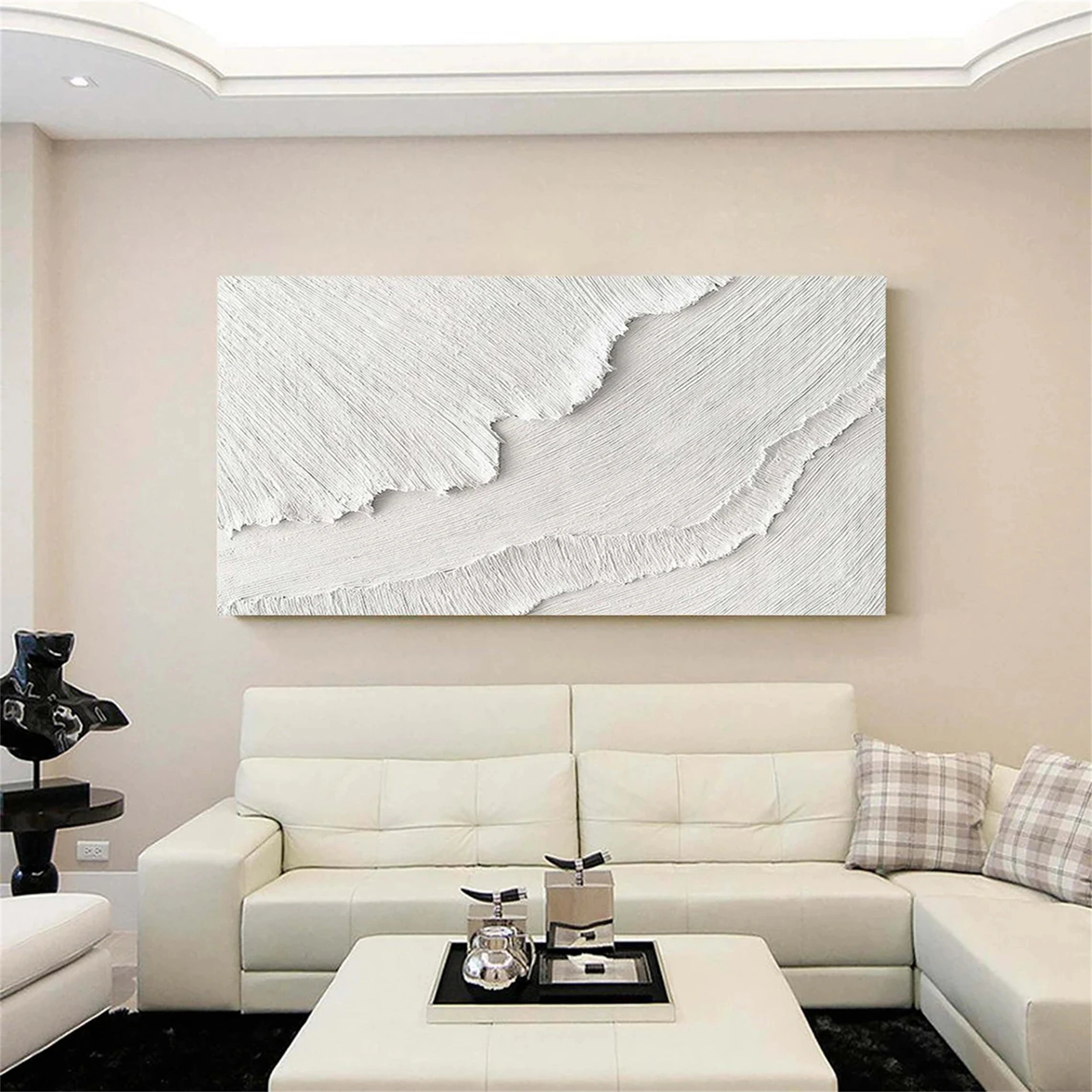 Ocean and Sky Painting #OS 098 - Handmade Canvas Wall Art for Home & Office Decor - Perfect for Living Room, Bedroom, or Office Wall Decoration