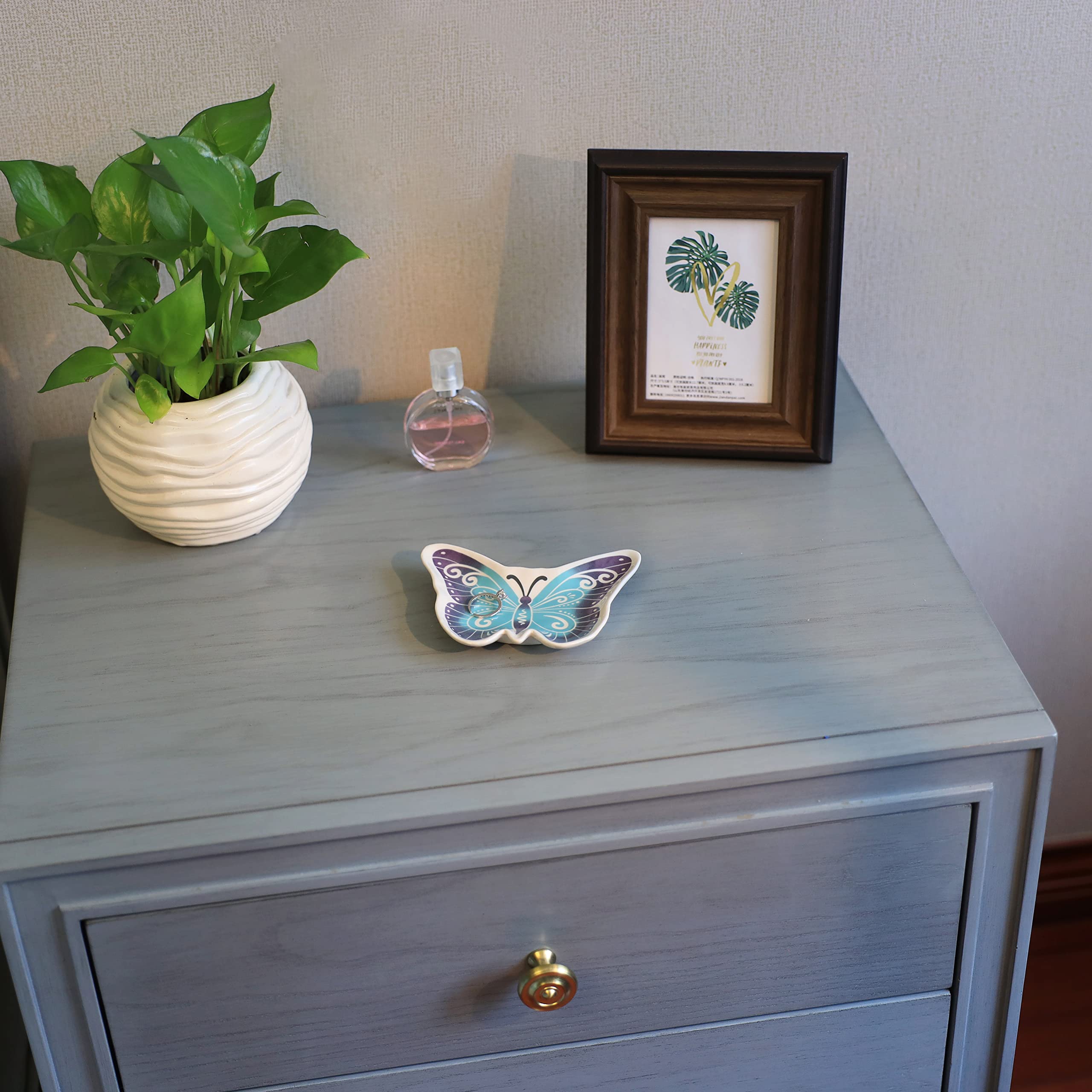 Butterfly Jewelry Dish - Ceramic Trinket Tray for Women | Home Decor Gift for Butterfly Lovers