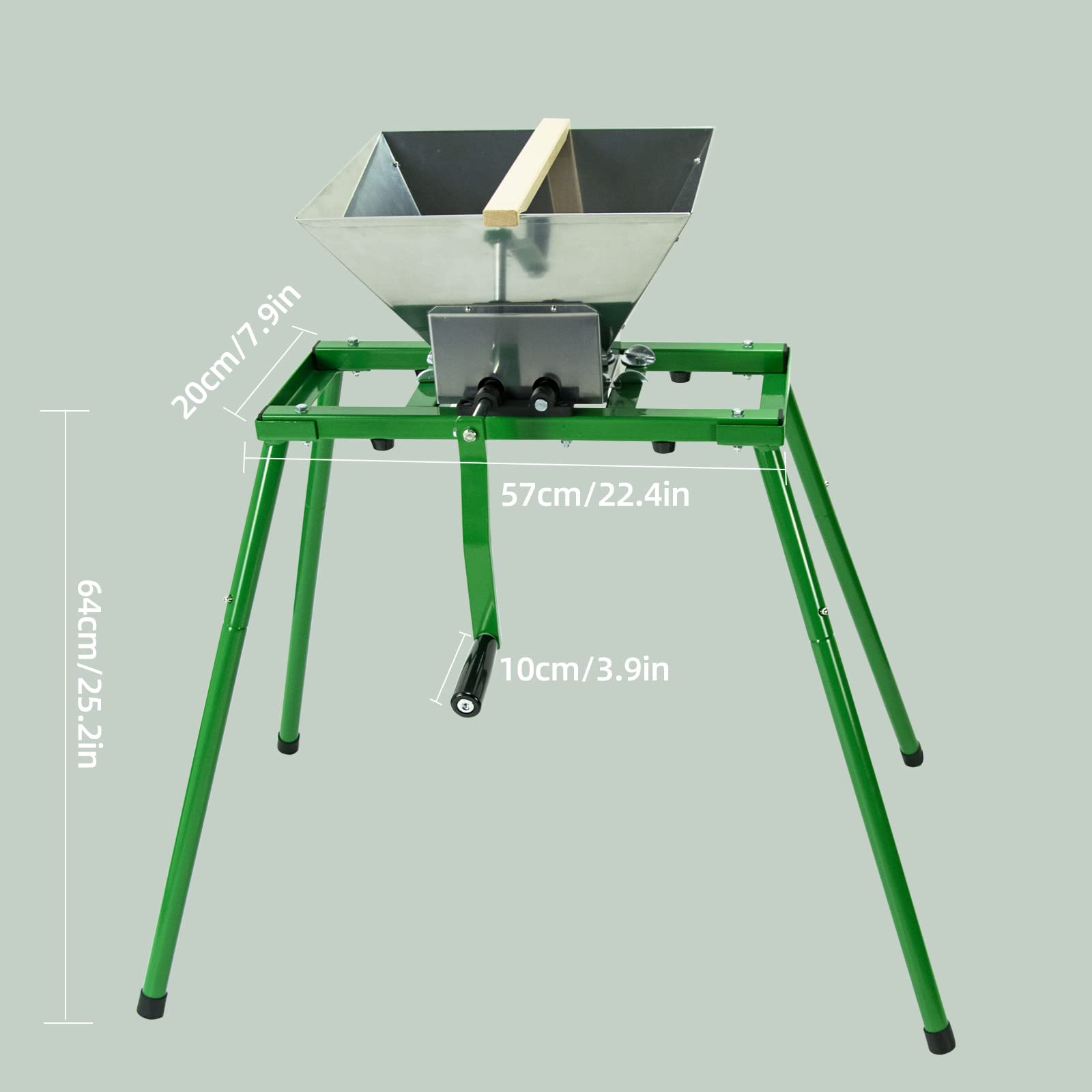 Premium Stainless Steel Fruit & Apple Crusher Stand - Heavy Duty Manual Juicer Grinder for Wine, Cider Making | Portable Fruit Pulper Scratter for Home Brewing & Juice Extraction | Perfect for Orchards, Vineyards & DIY Beverage Production