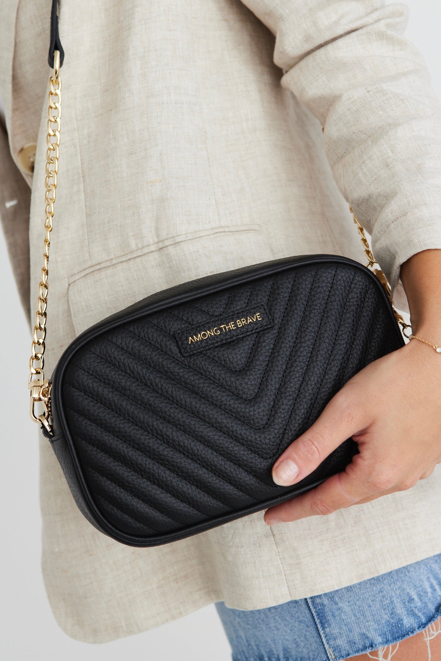 Berlin Black Leather Chevron Quilted Handbag - Stylish Crossbody Purse for Women, Perfect for Work, Travel & Everyday Use