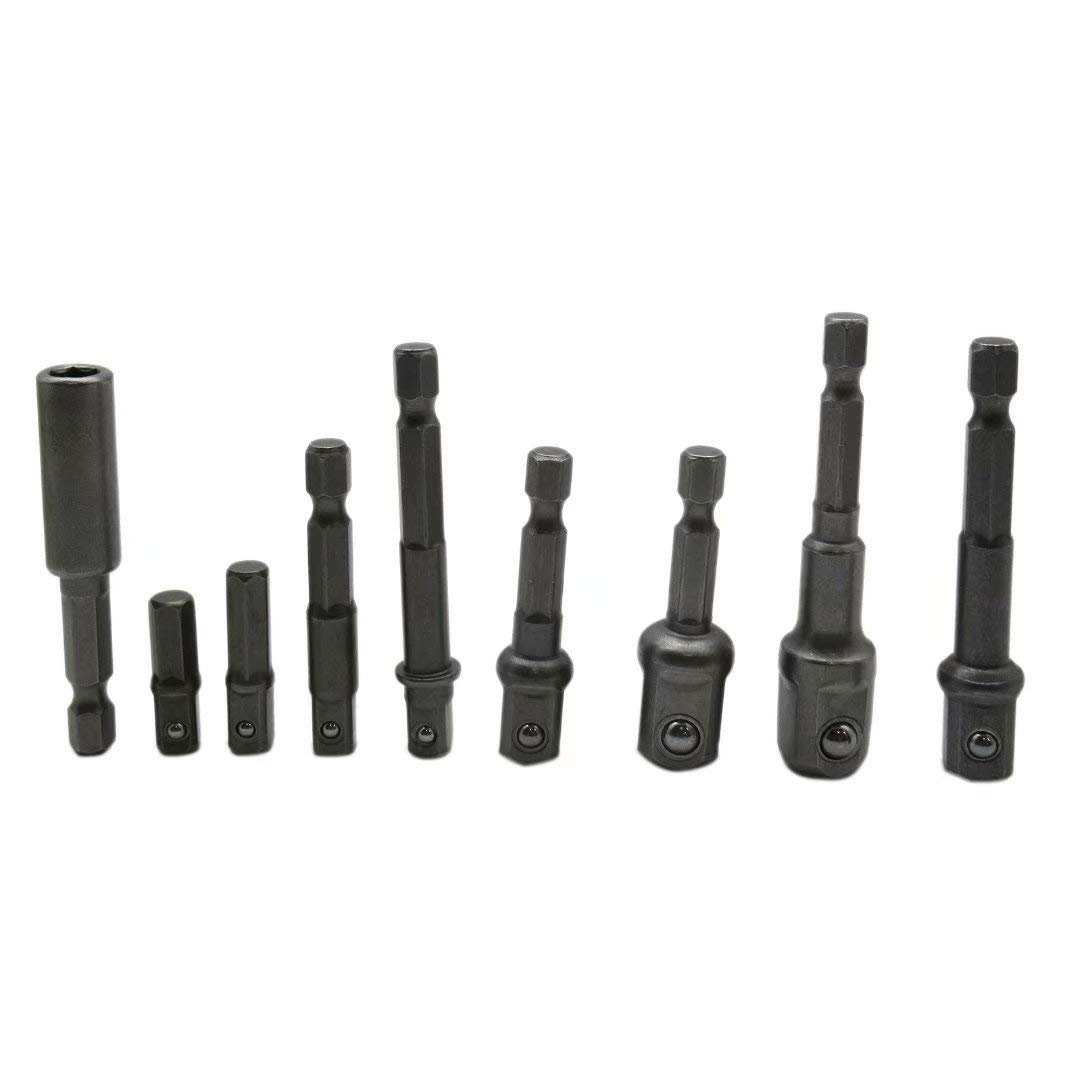 9-Piece Magnetic Hex Shank Socket Adapter Set for Impact Driver & Drill - Compatible with Electric Tools, DIY Projects & Automotive Repairs