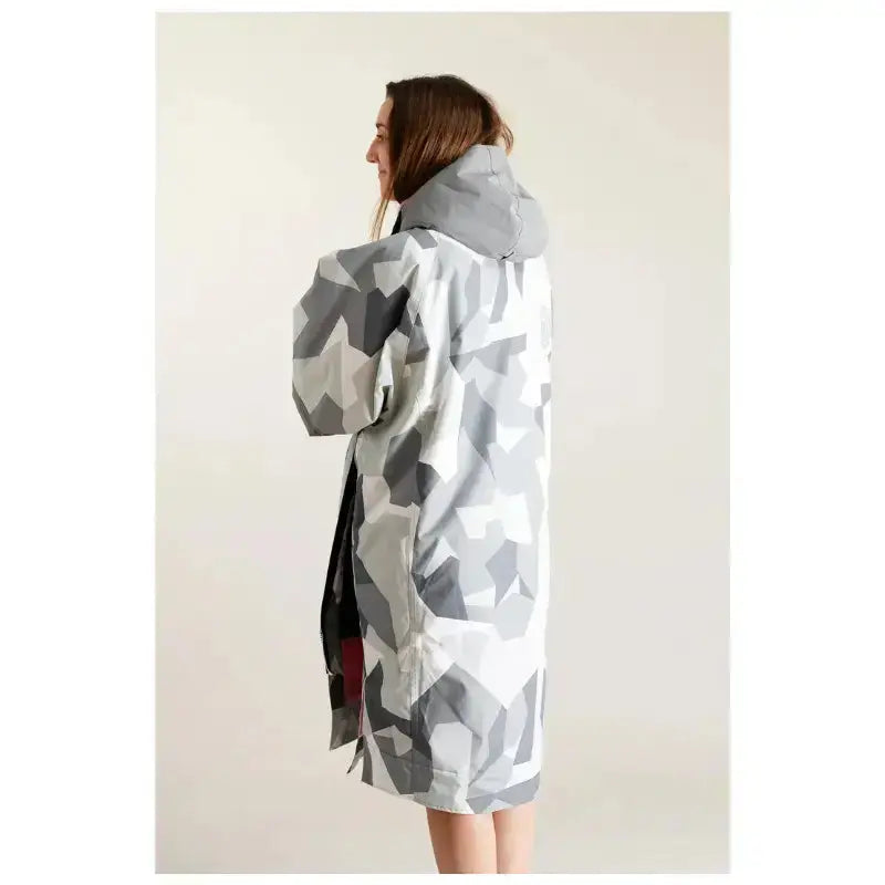 Unisex Post-Swim Robe - Arctic Camo Pink Waterproof Hard Shell Bathrobe for Pool, Beach & Spa | Quick-Dry Changing Robe for Men & Women