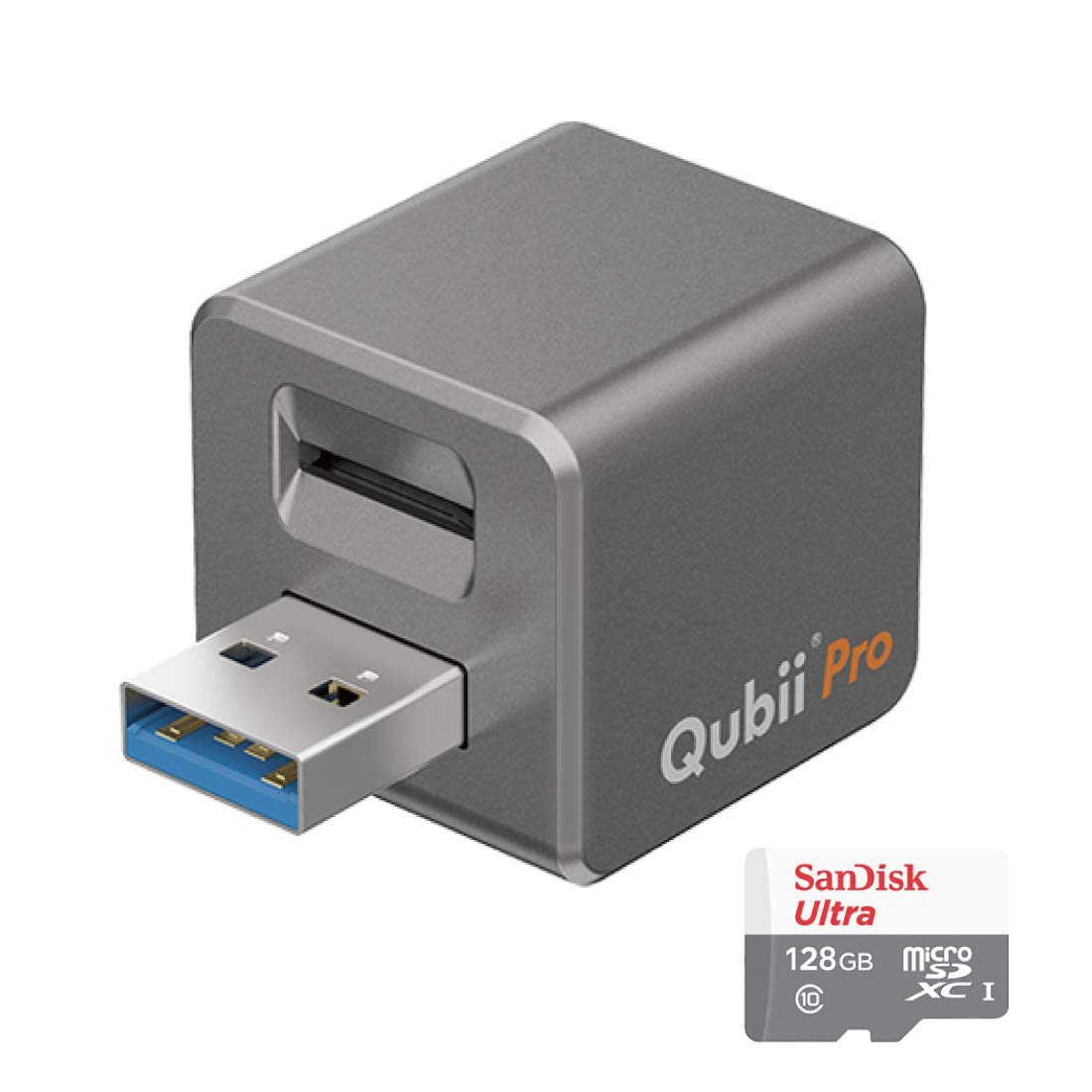 Qubii Pro 128GB iPhone Flash Drive - Auto Backup Photos & Videos for iPhone 13/12/11, iPad, MacBook & PC | Portable Photo Storage Stick | iOS Memory Expansion | Perfect for Travel, Work & Cloud Backup Alternative