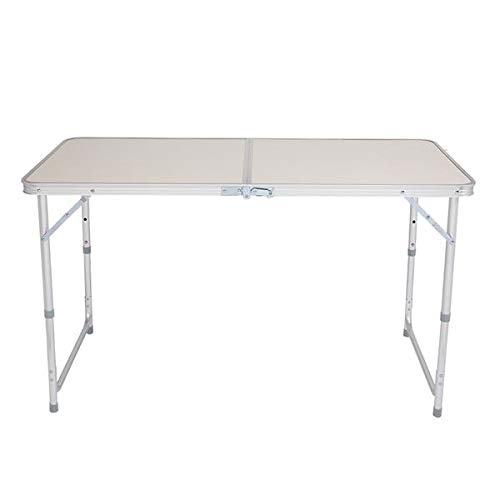 4FT Portable Folding Table 120x60x70cm - Lightweight Multipurpose Utility Table for Camping, Picnics, Parties & Home Office - White